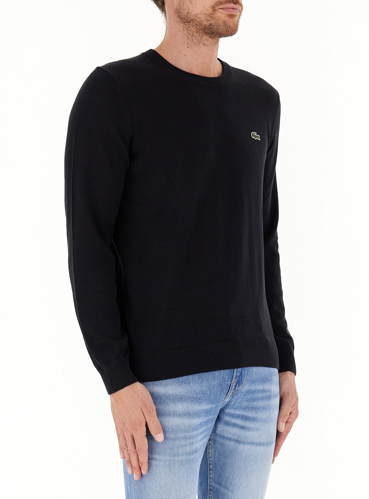 Maglia Girocollo in Misto Cotone / Nero - Ideal Moda