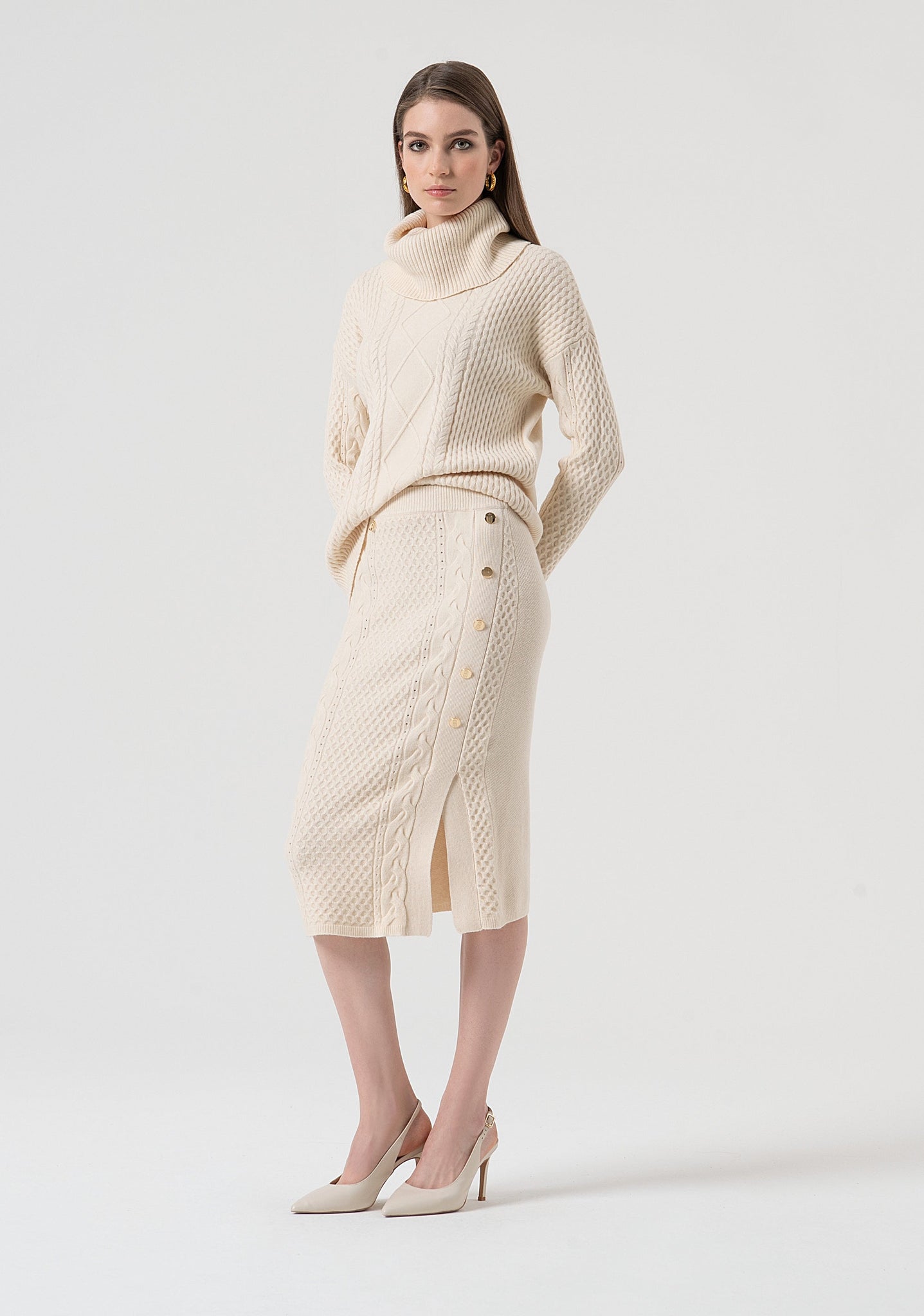 Gonna Slim in Maglia / Avorio