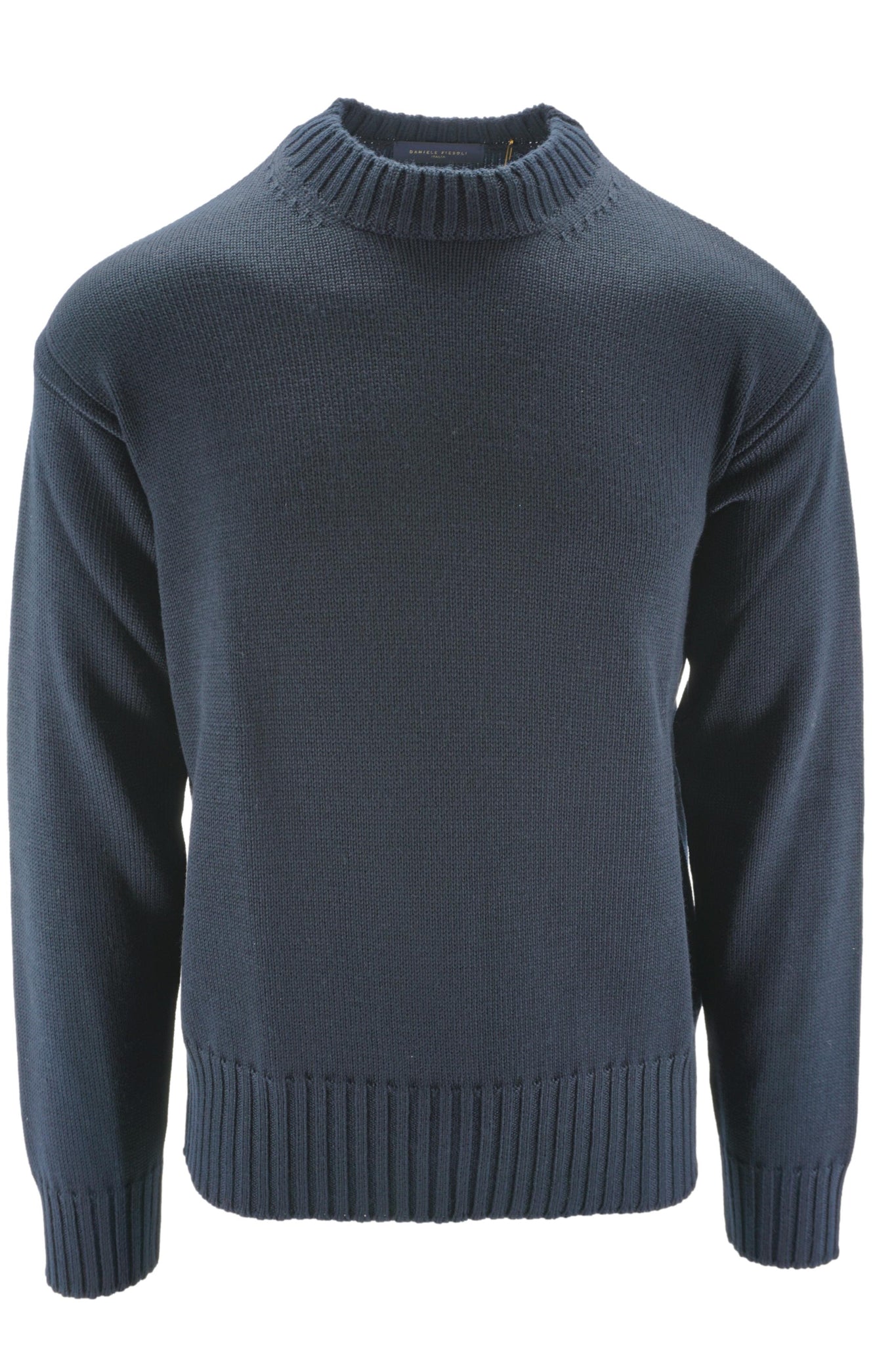 Maglia Girocollo in Misto Lana / Blu - Ideal Moda
