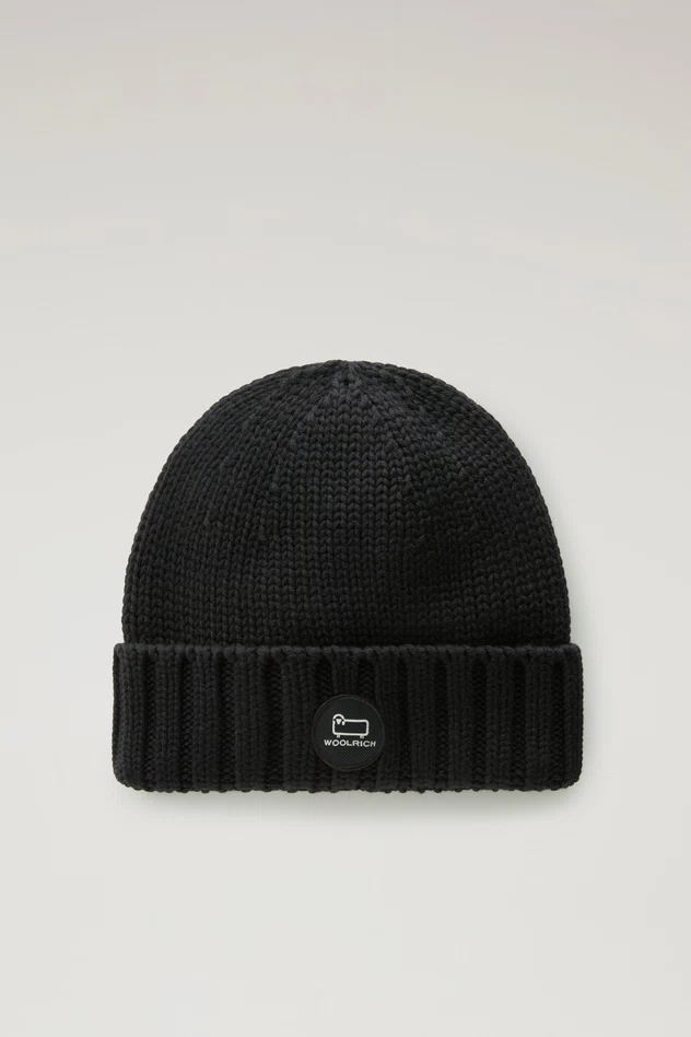 Cappello in Pura Lana con Logo / Nero - Ideal Moda