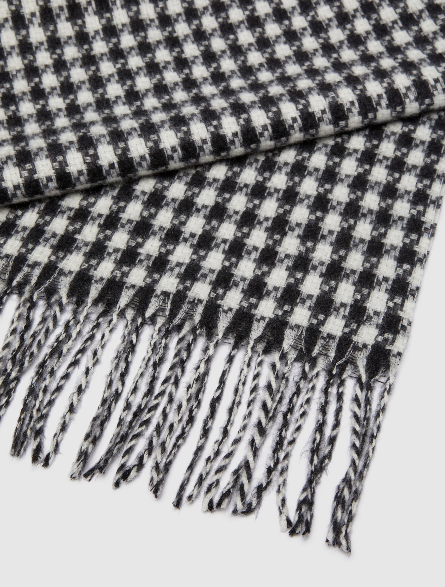 Sciarpa con Fantasia Pied De Poule / Nero - Ideal Moda