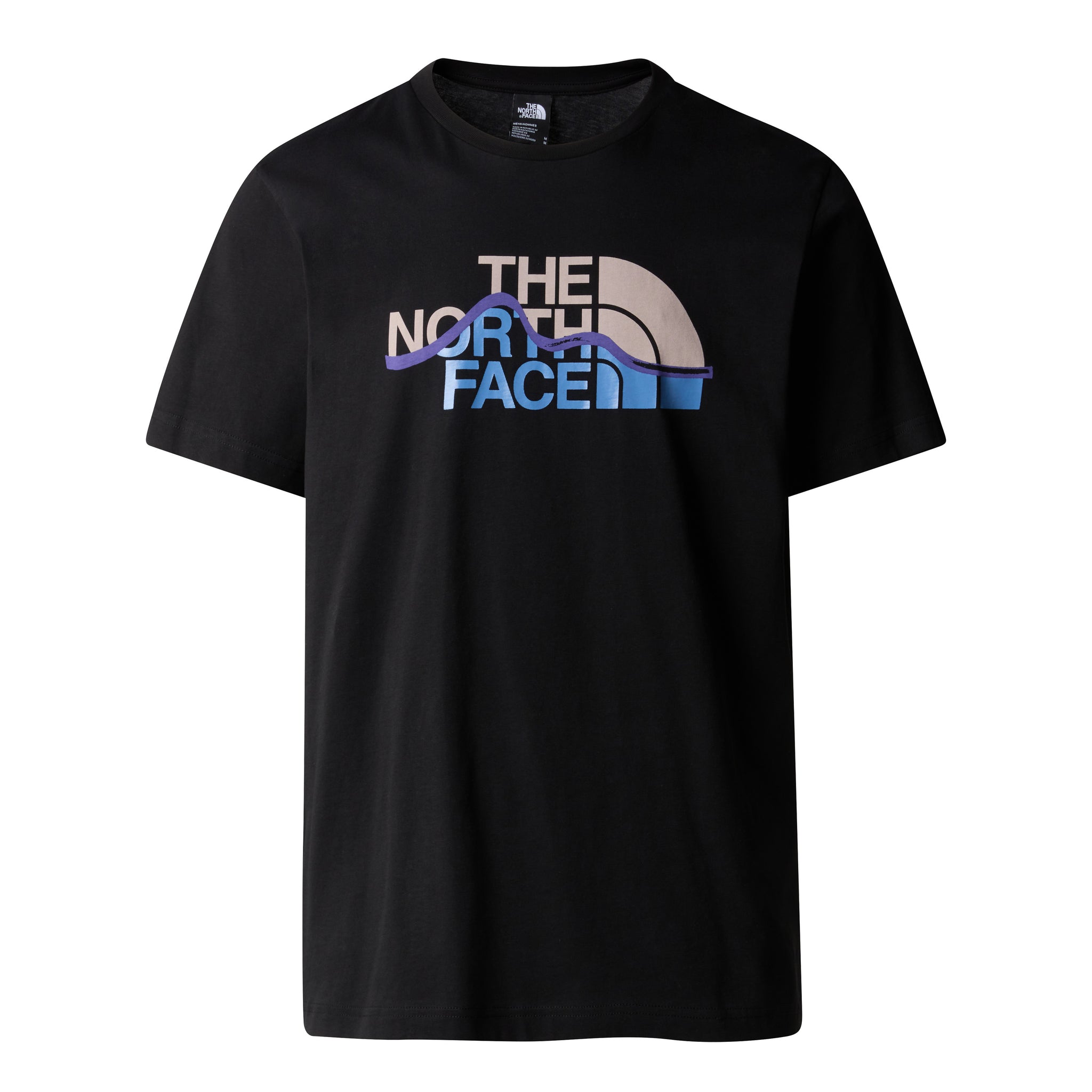 T-Shirt Mountain Line con Stampa / Nero - Ideal Moda