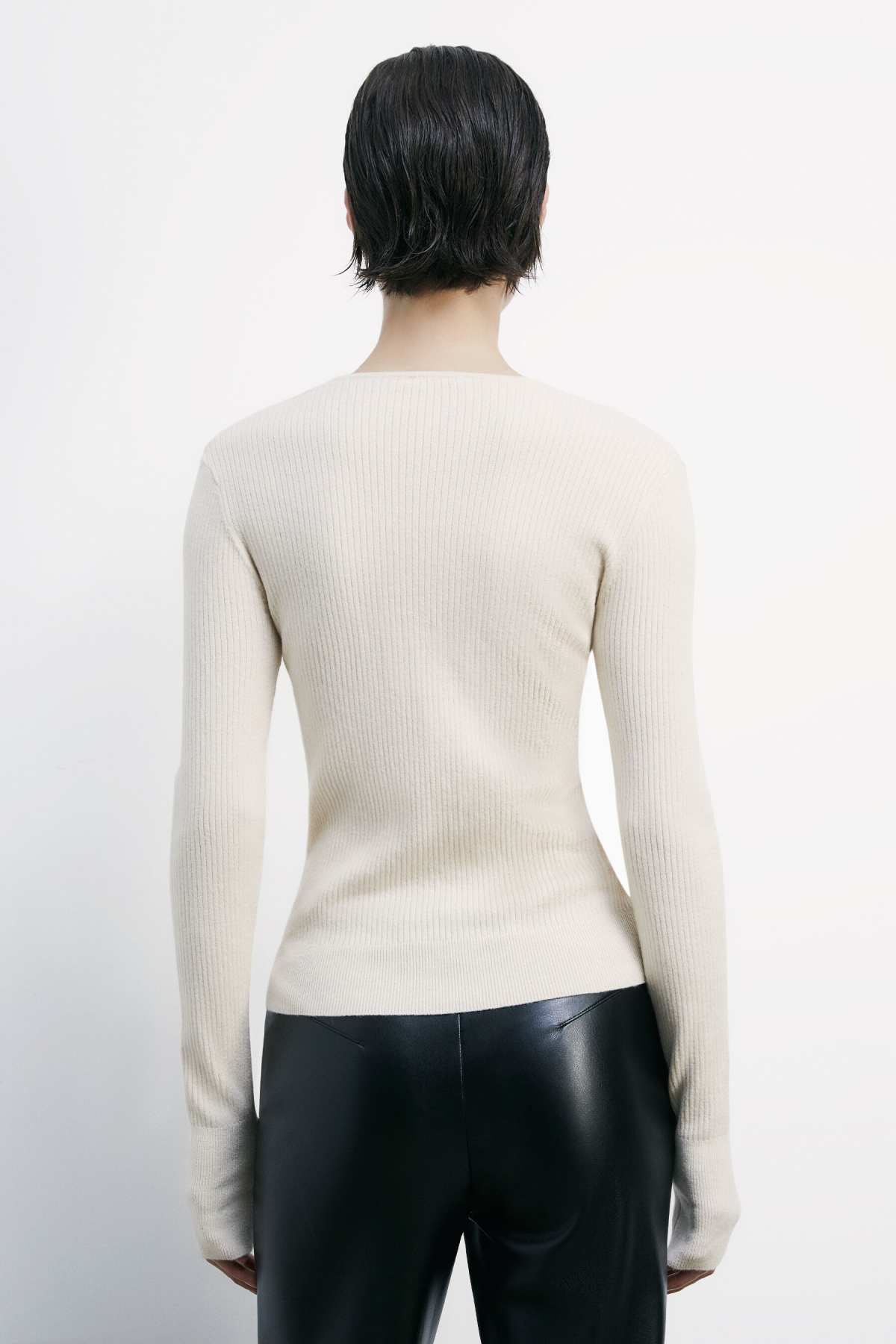 Maglia Aderente con Catene / Avorio