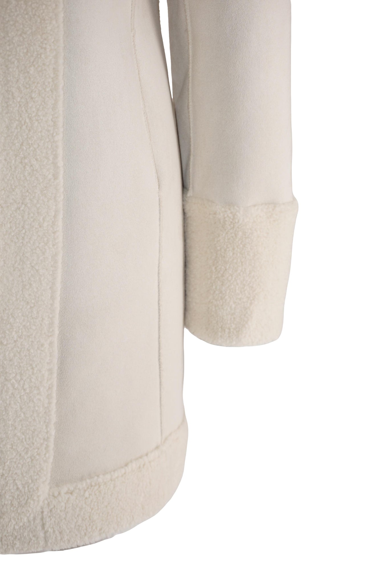 Cappotto Lungo in Eco Montone / Bianco - Ideal Moda