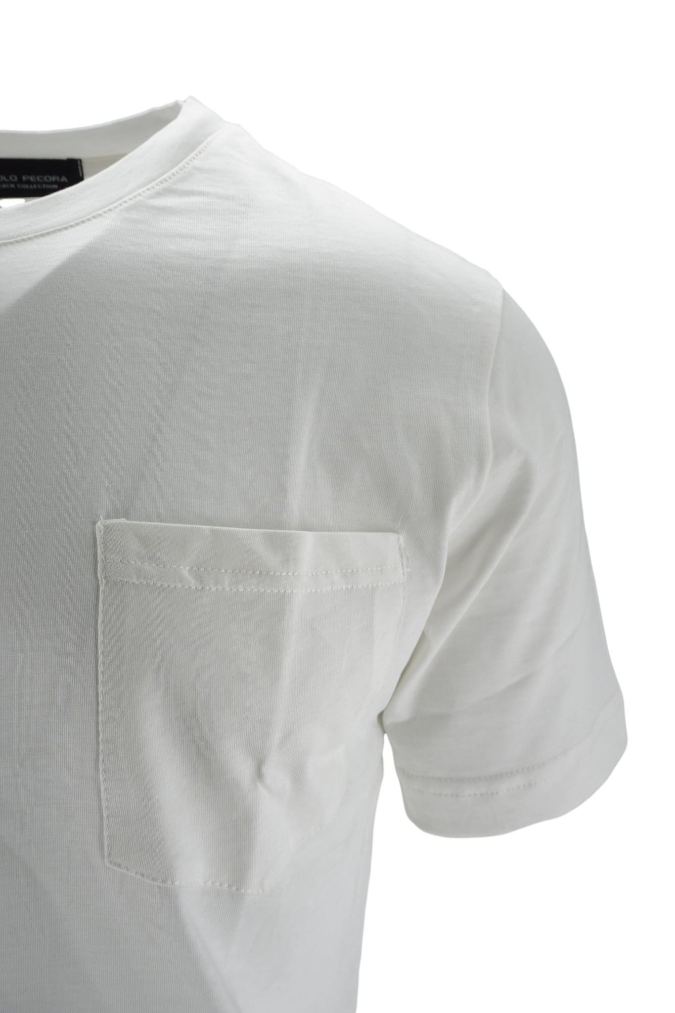 T-Shirt in Cotone con Taschino / Bianco - Ideal Moda