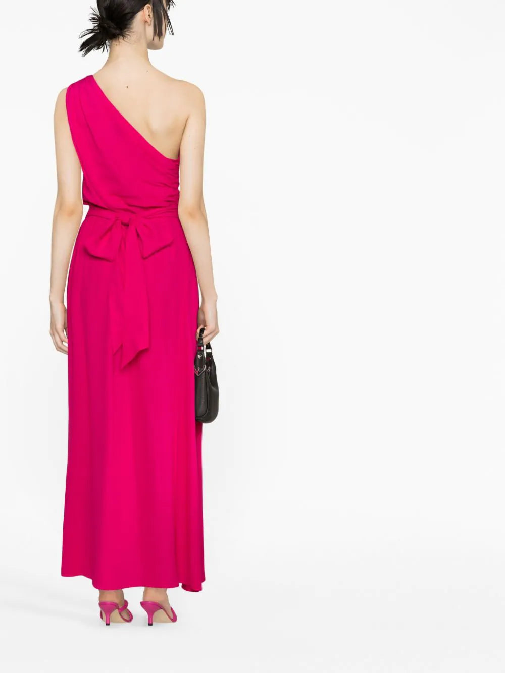 Abito Monospalla in Crepe / Fucsia - Ideal Moda