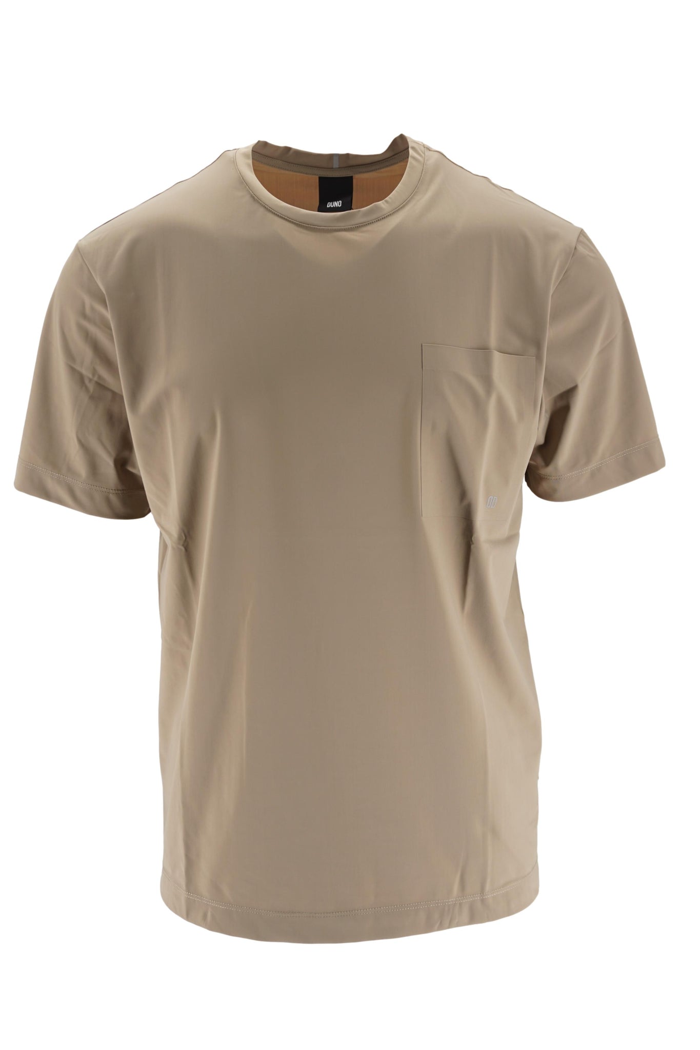 T-Shirt in Tessuto Tecnico con Taschino / Beige - Ideal Moda