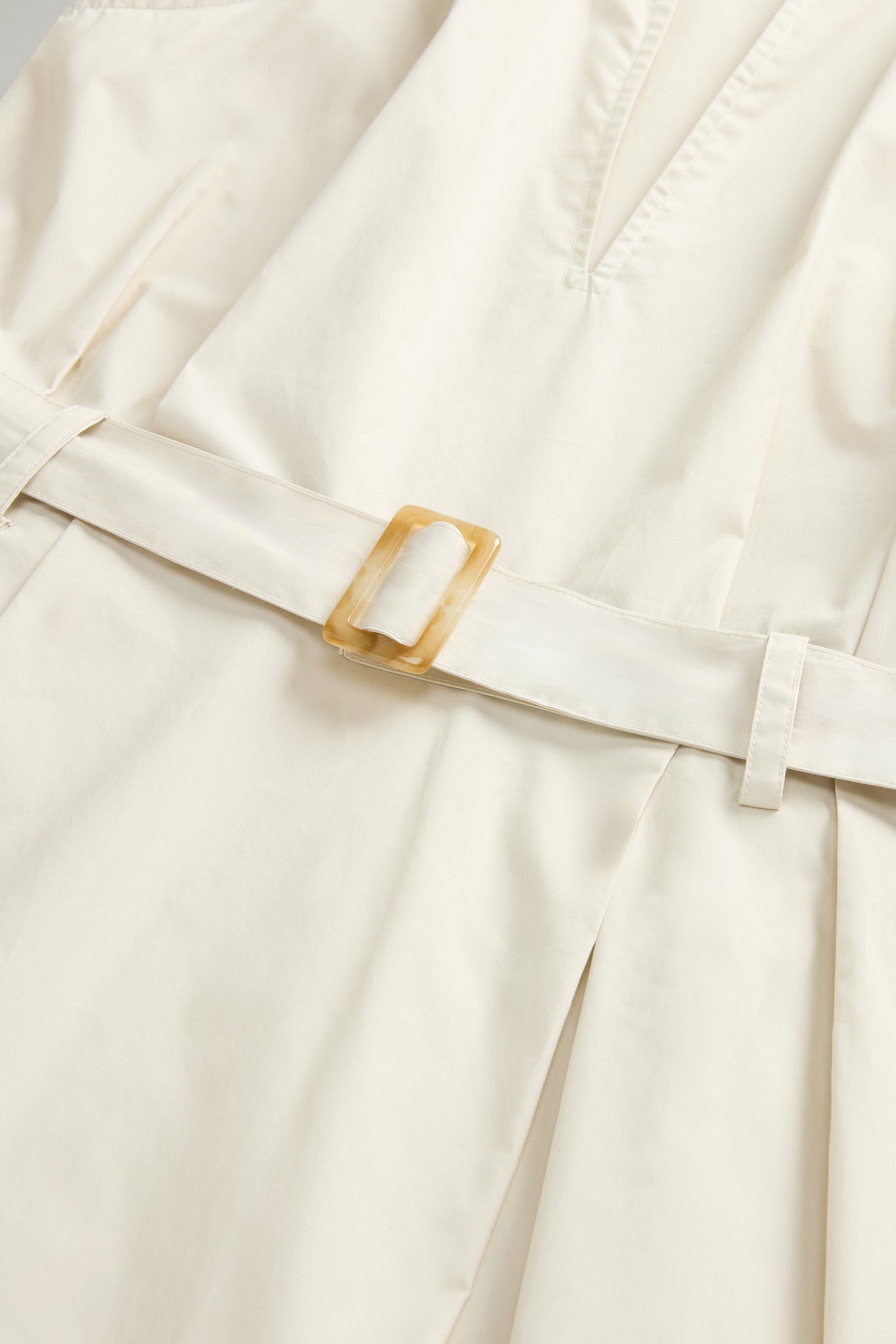 Vestito Smanicato in Popeline di Cotone / Beige - Ideal Moda