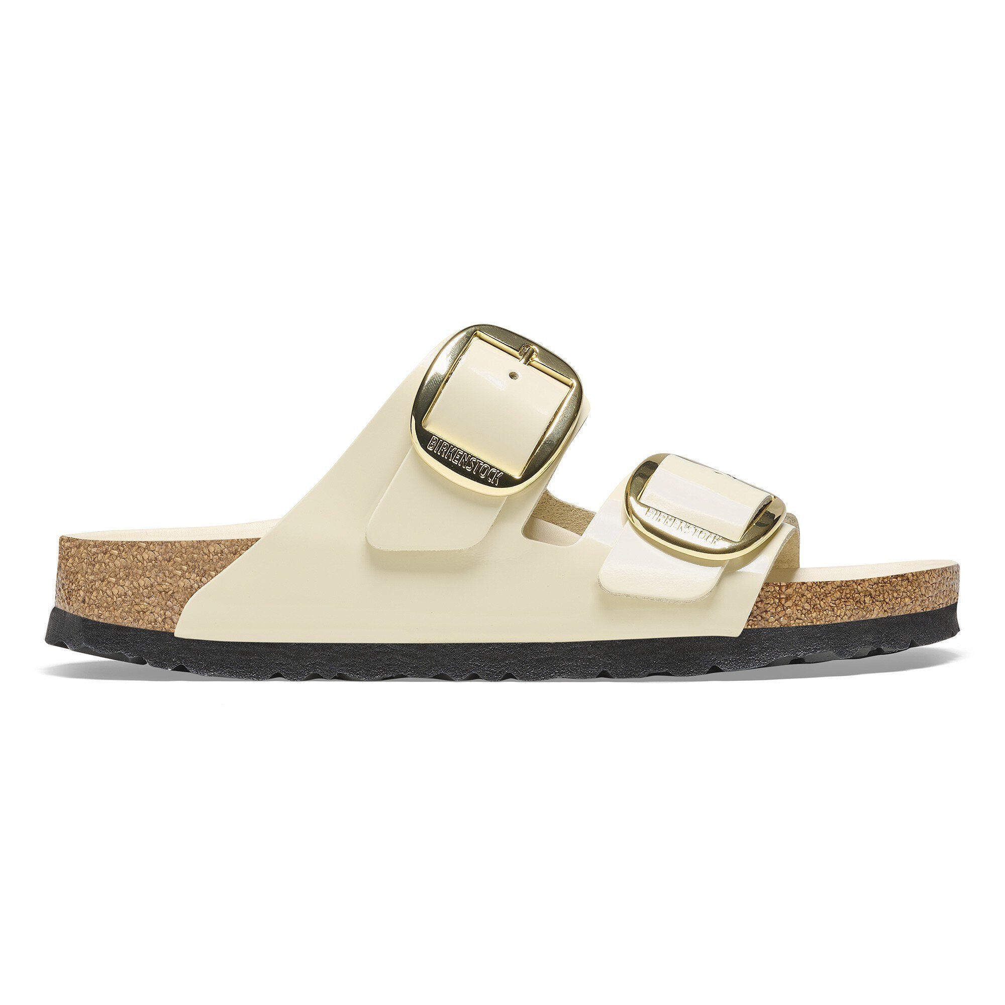 Sandalo Arizona Big Buckle in Pelle Vernice / Avorio - Ideal Moda