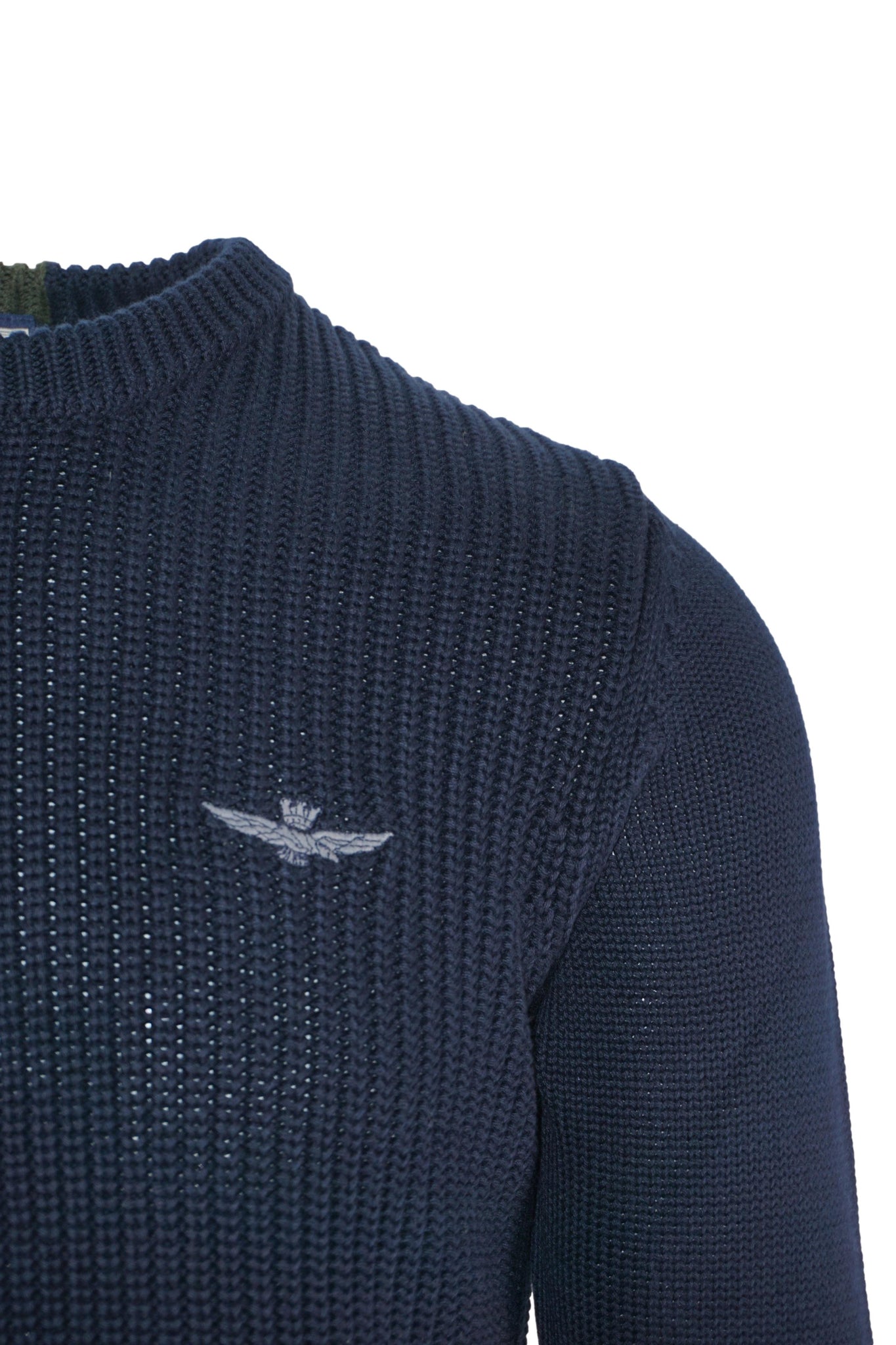 Maglia Girocollo a Costa Inglese / Blu - Ideal Moda