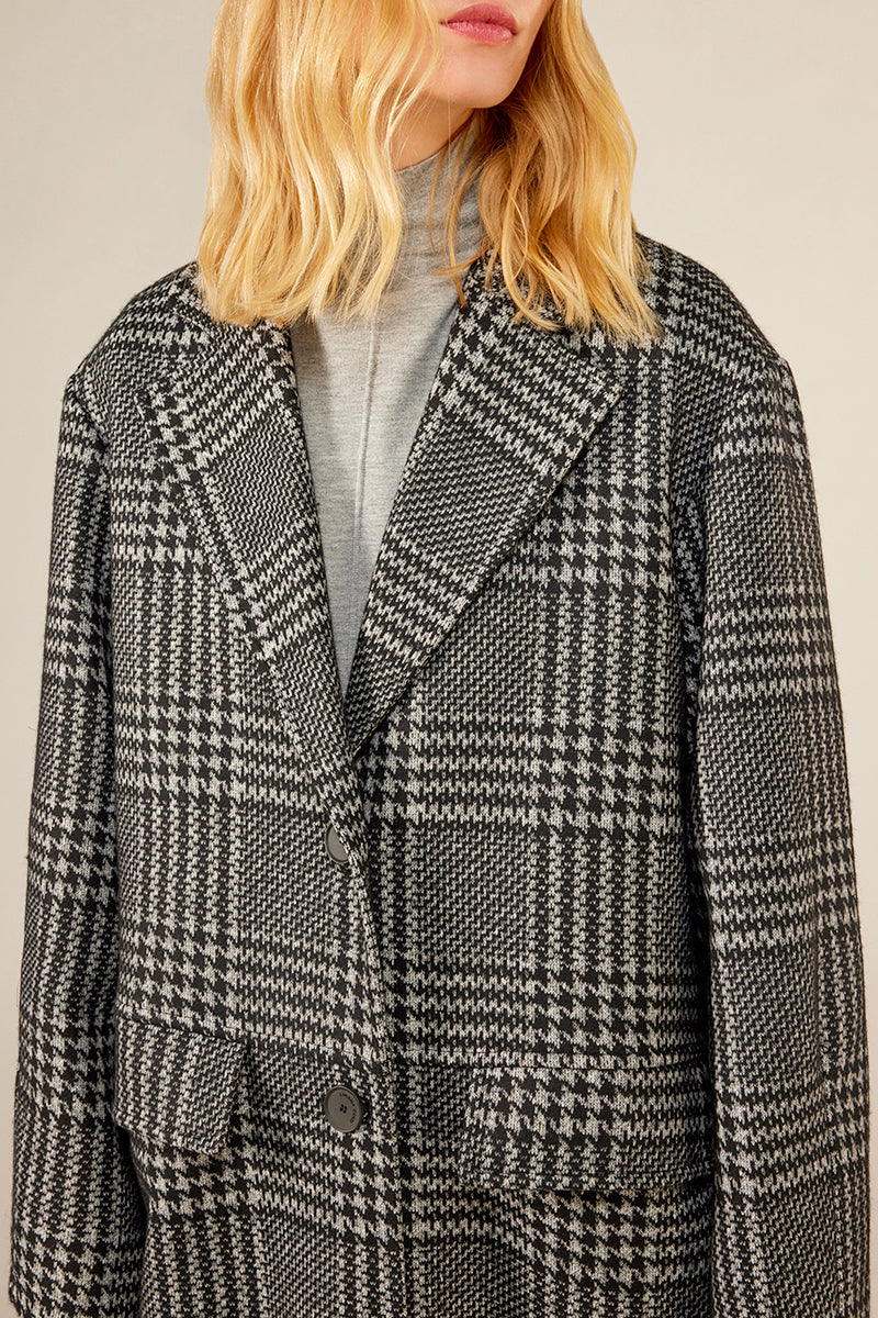 Cappotto Monopetto a Fantasia / Grigio - Ideal Moda