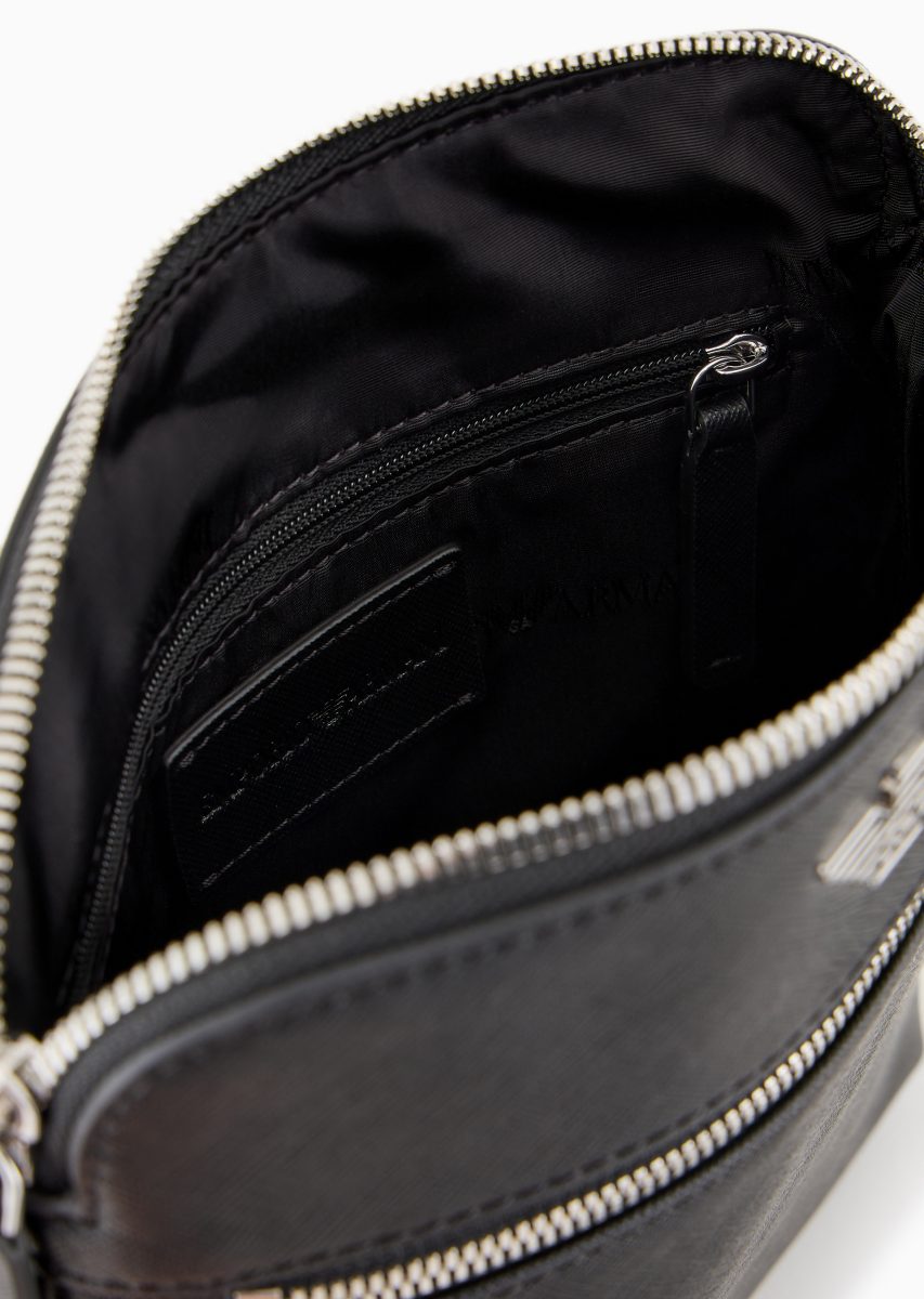 Tracolla Piatta in Pelle / Nero
