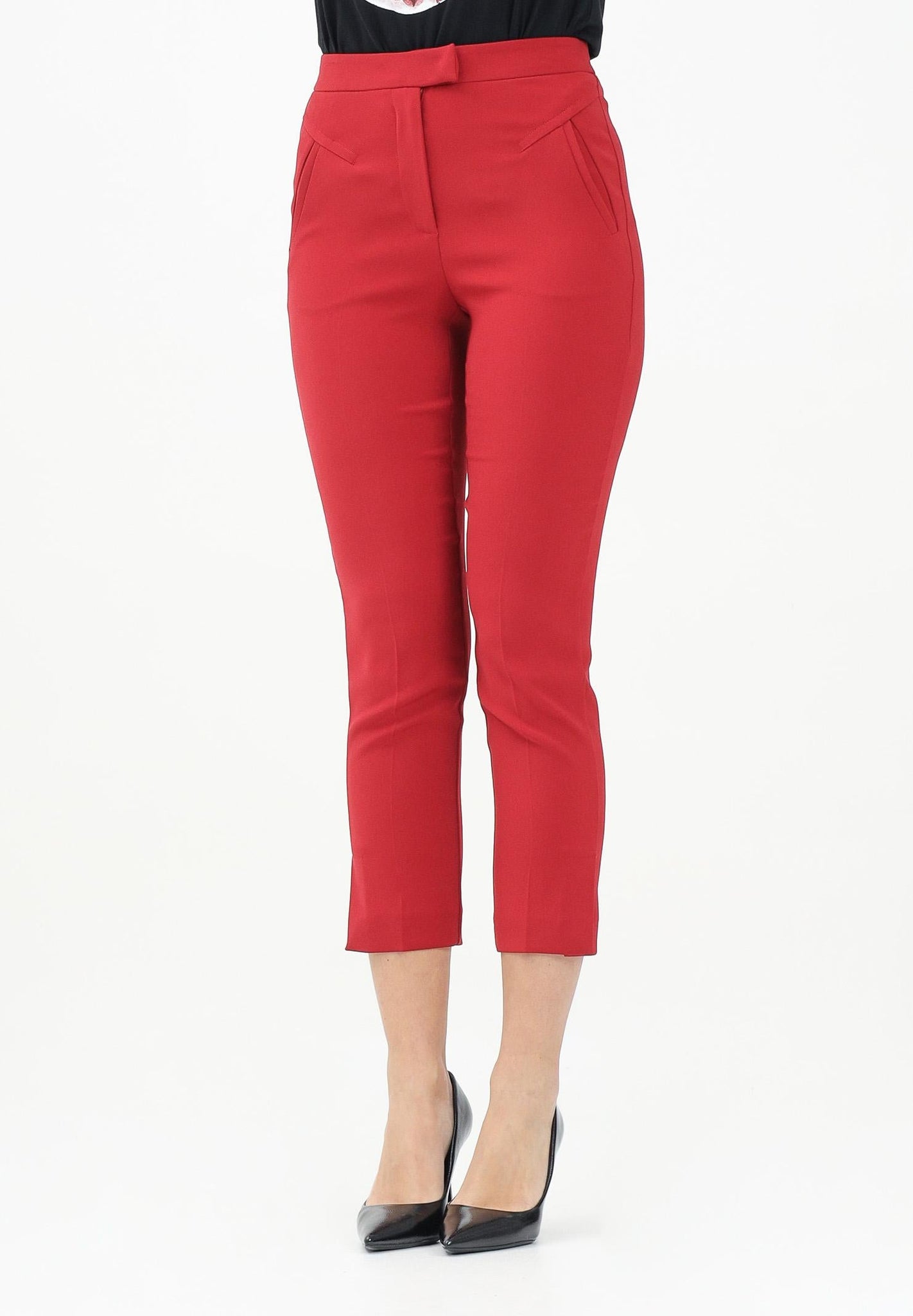 Pantalone Sigaretta in Crepe / Bordeaux - Ideal Moda