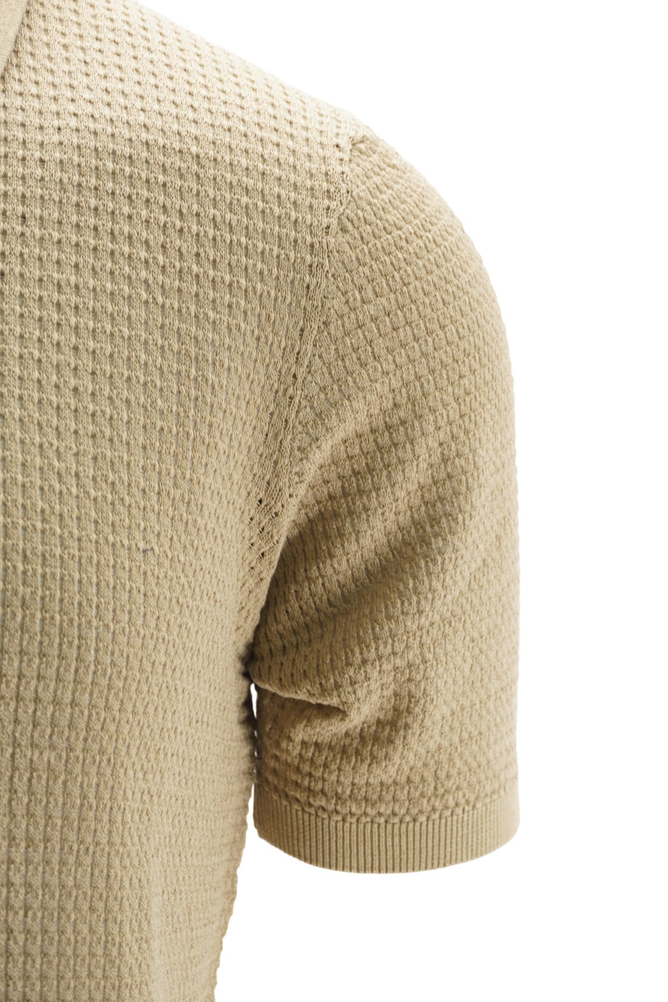 Polo Sandy in Cotone Tramato / Beige - Ideal Moda