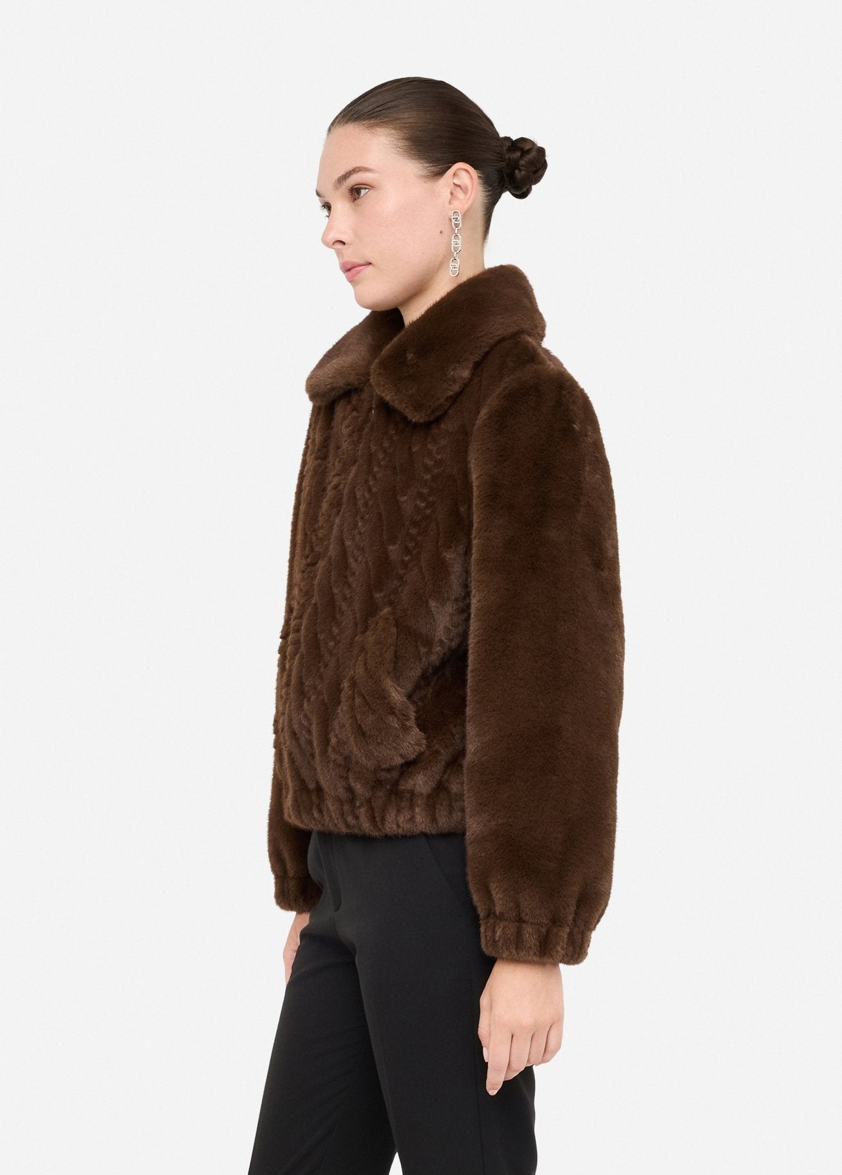 Bomber in Teddy con Trecce / Marrone