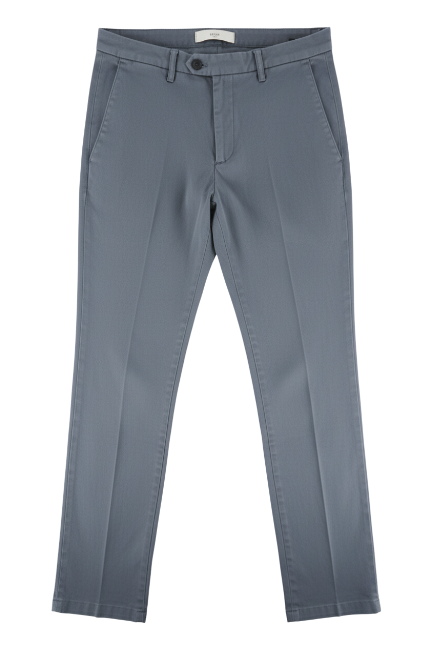 Pantalone Slim Fit in Cotone Tramato / Grigio - Ideal Moda