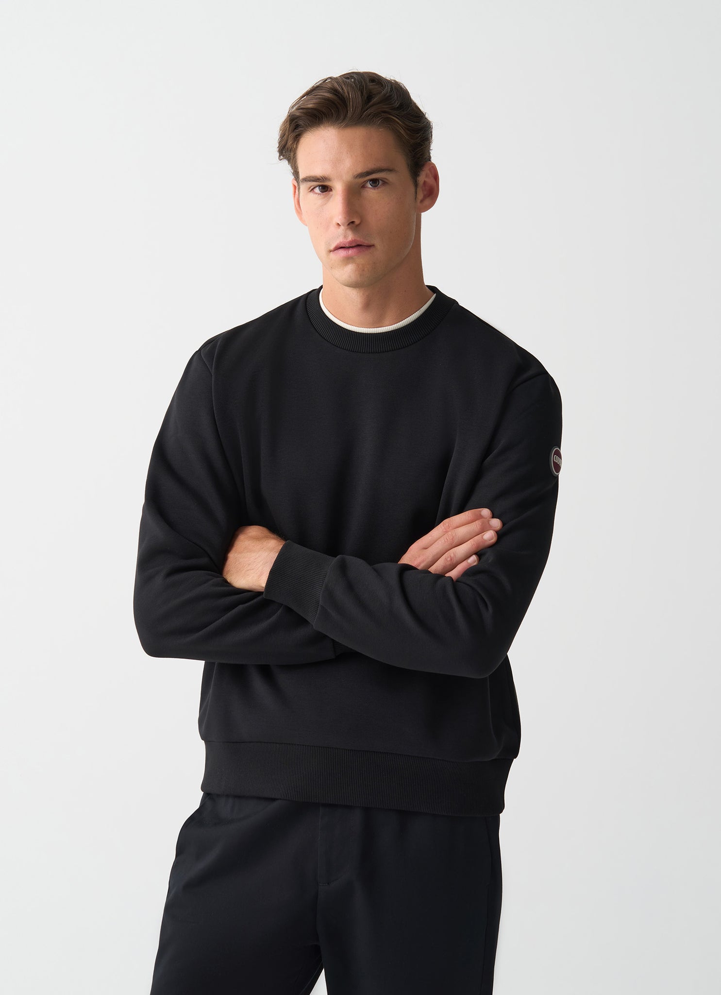 Felpa Girocollo con Logo / Nero