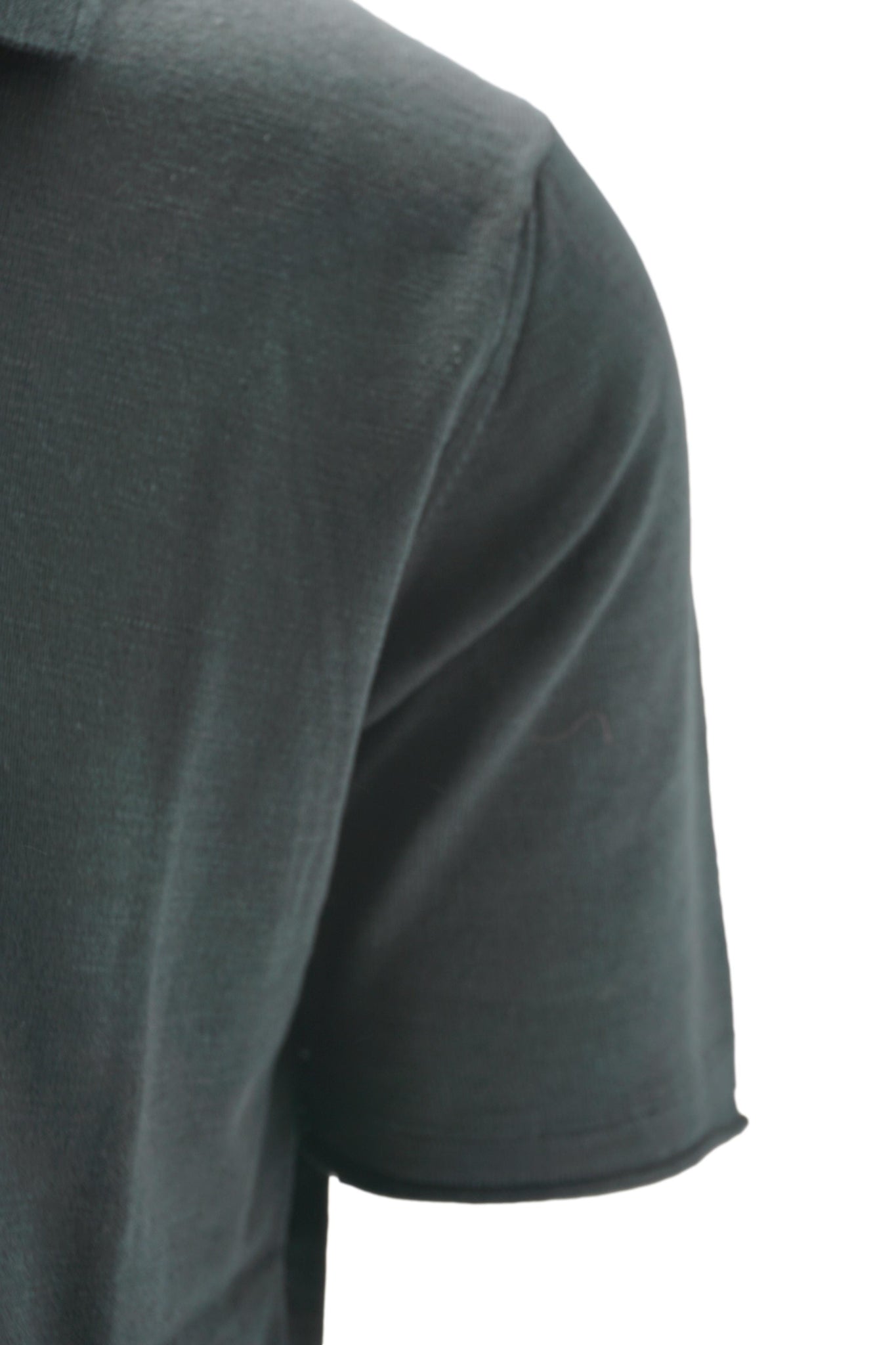 Polo Senza Bottoni in Lino e Cotone / Nero - Ideal Moda
