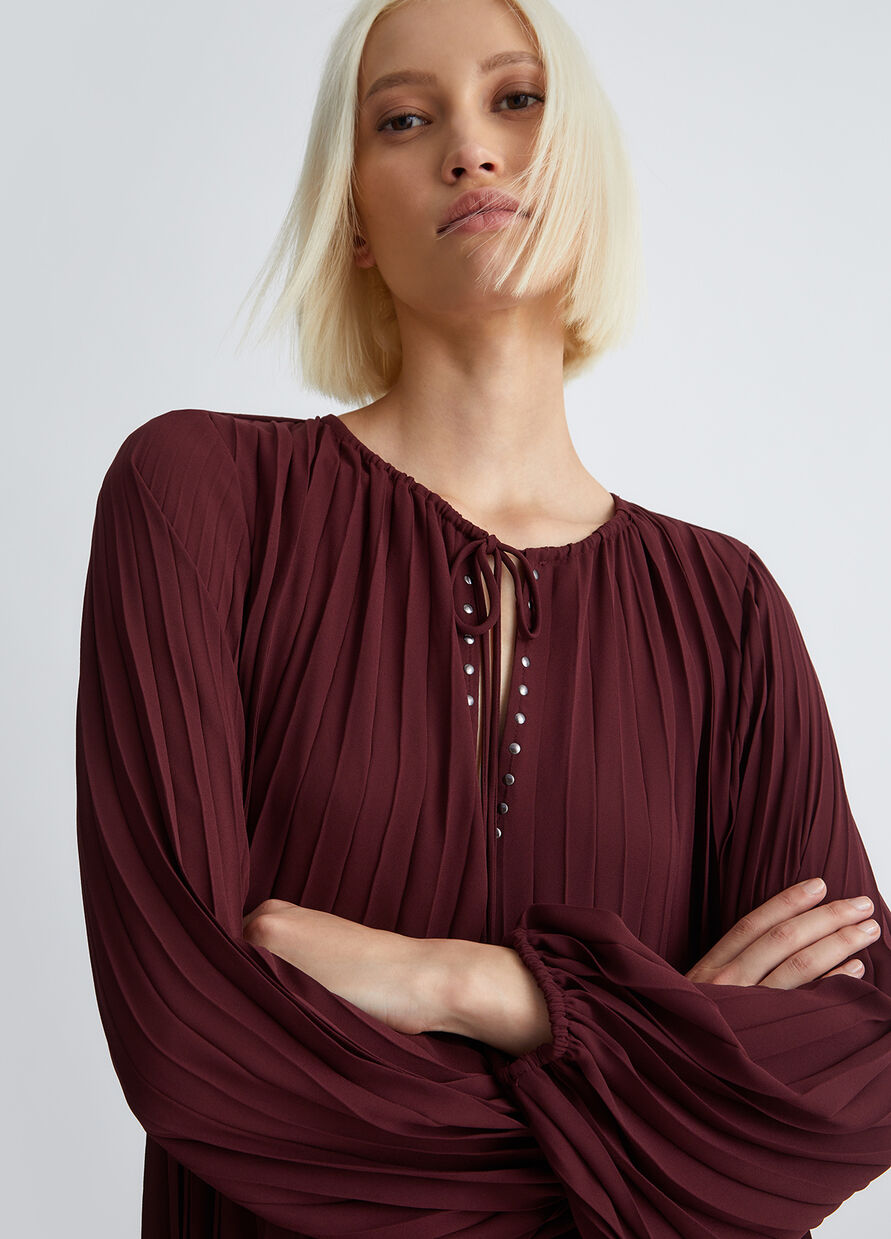 Vestito Corto Plissettato / Rosso - Ideal Moda