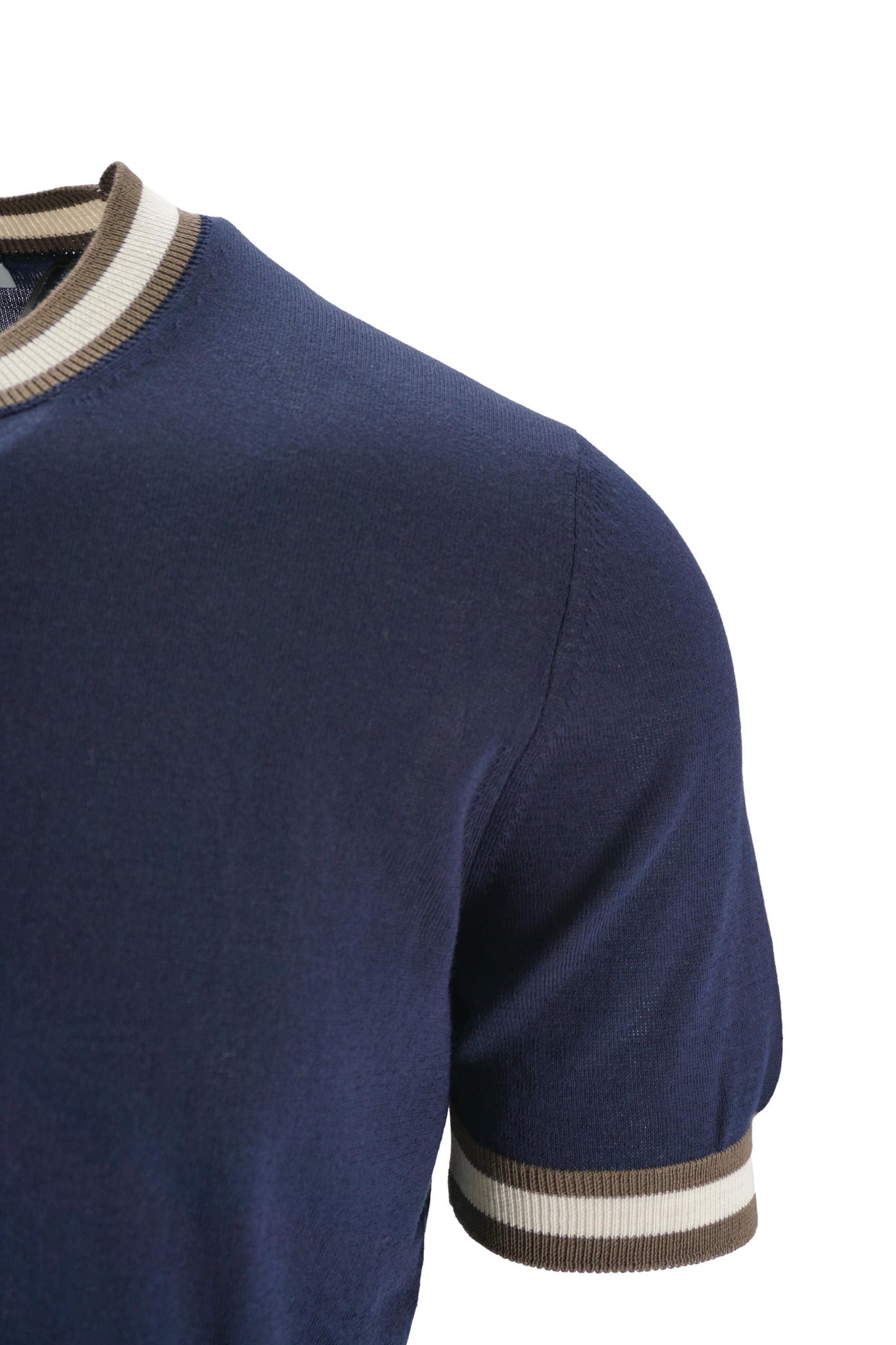 T-Shirt in Maglia con Dettagli / Blu - Ideal Moda