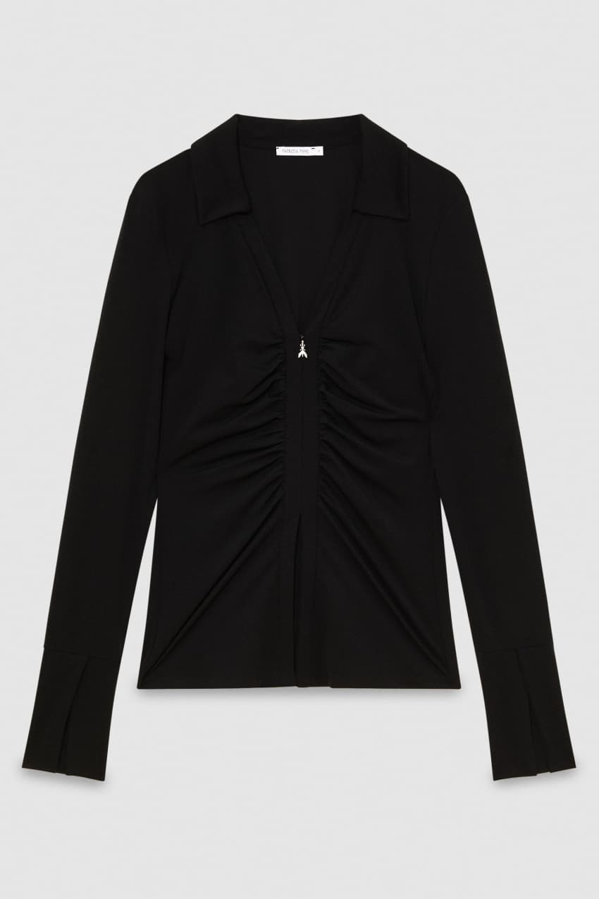 Maglia con Zip / Nero - Ideal Moda