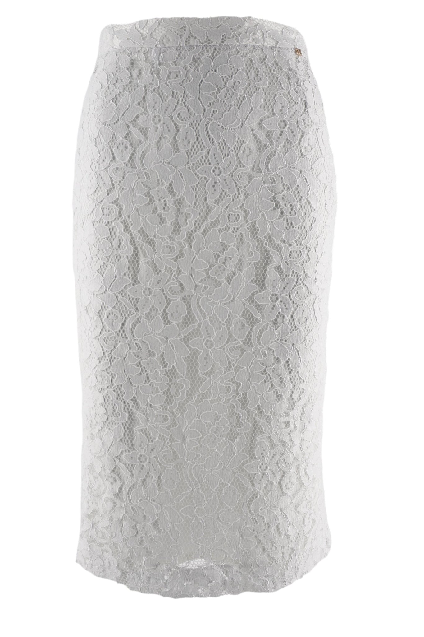 Gonna Lunga con Ricami in Pizzo Kocca / Bianco - Ideal Moda