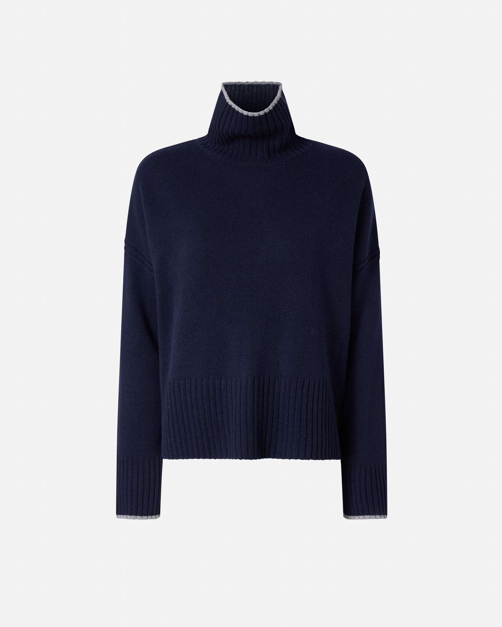 Maglia Dolcevita in Lana e Cashmere / Blu - Ideal Moda