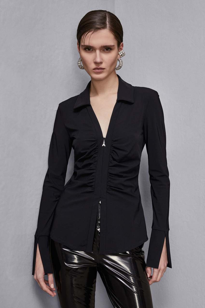 Maglia con Zip / Nero - Ideal Moda