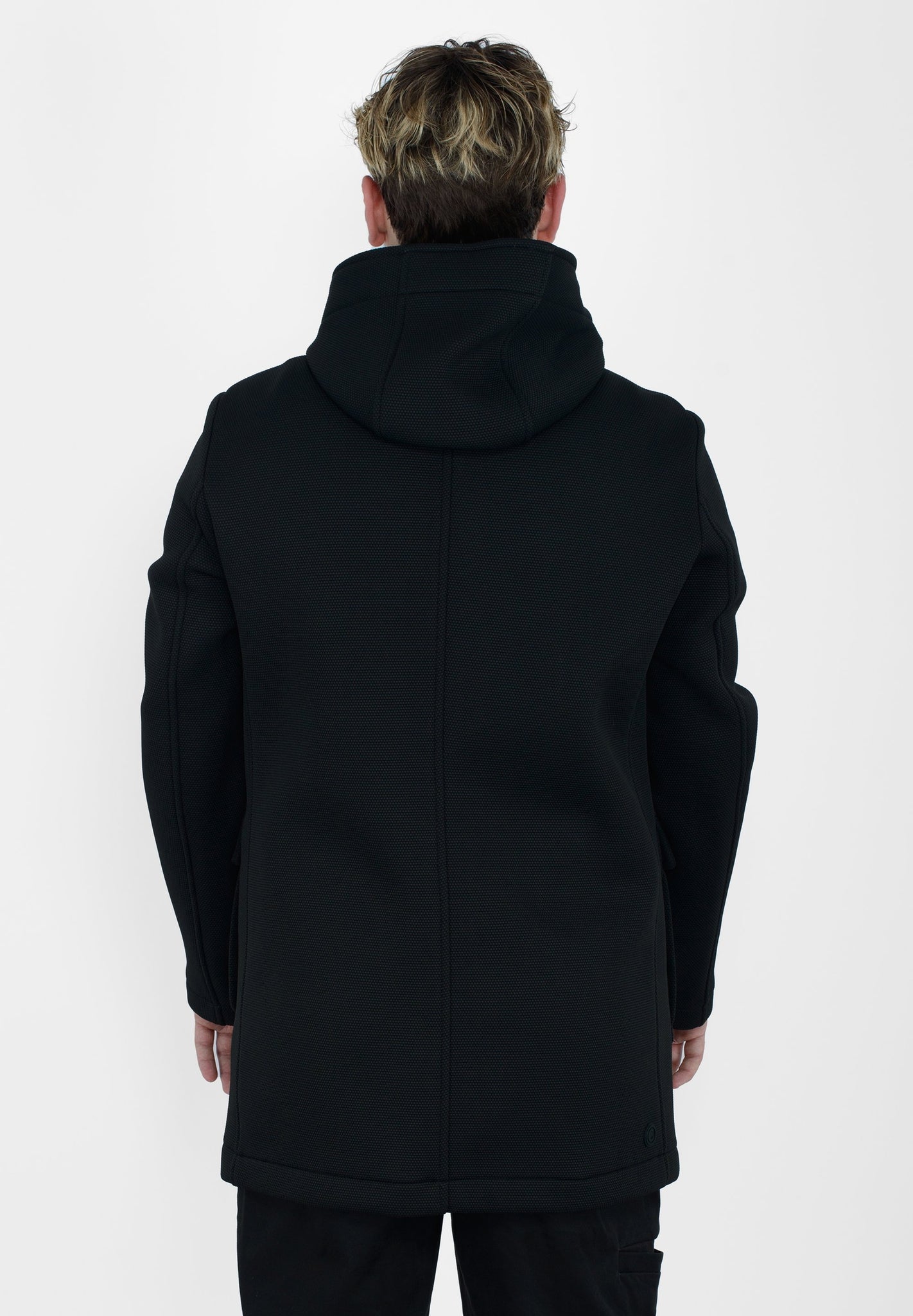 Cappotto in Tessuto Tramato / Nero - Ideal Moda