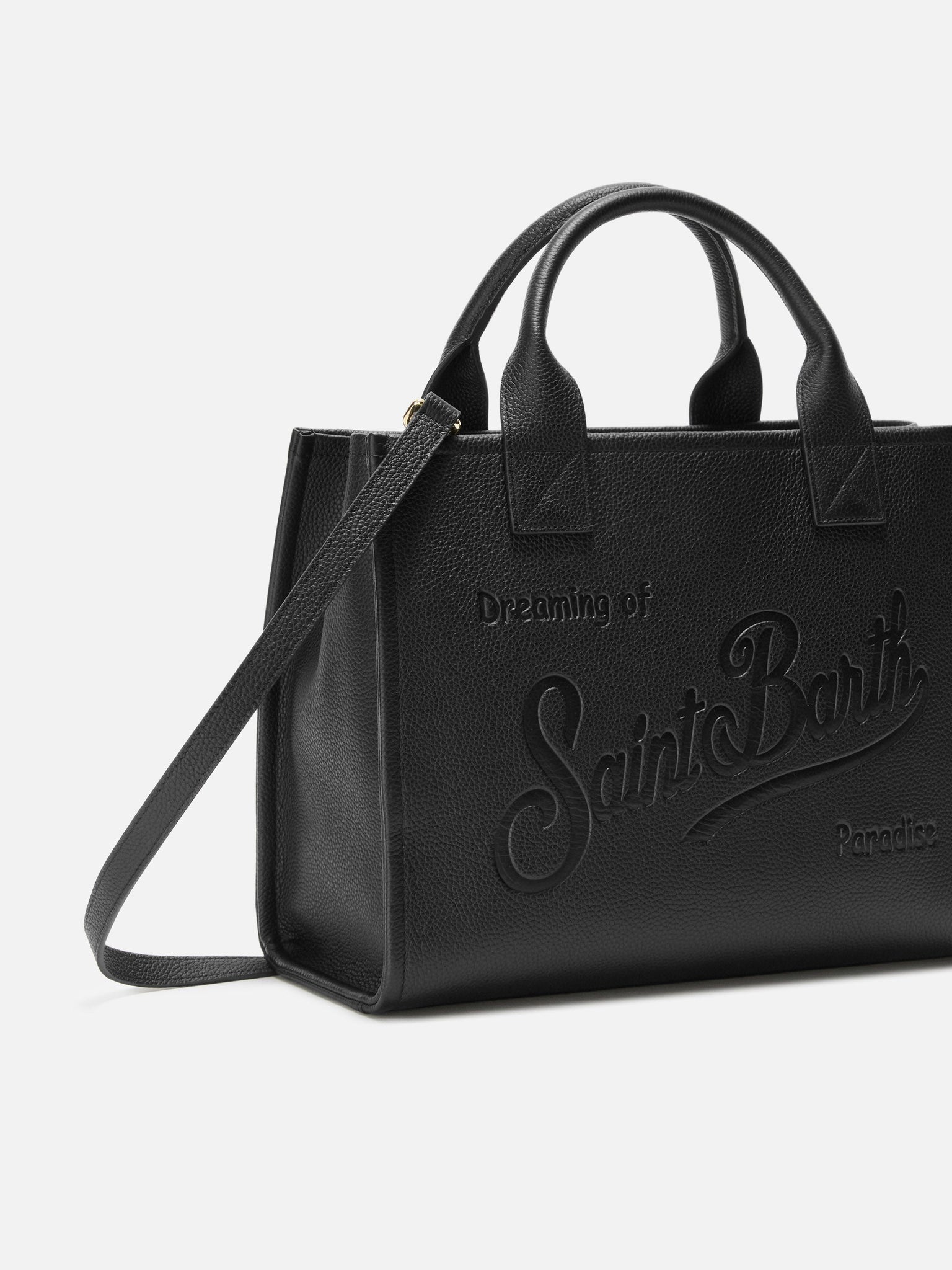 Borsa a Spalla Vanity in Pelle Martellata / Nero