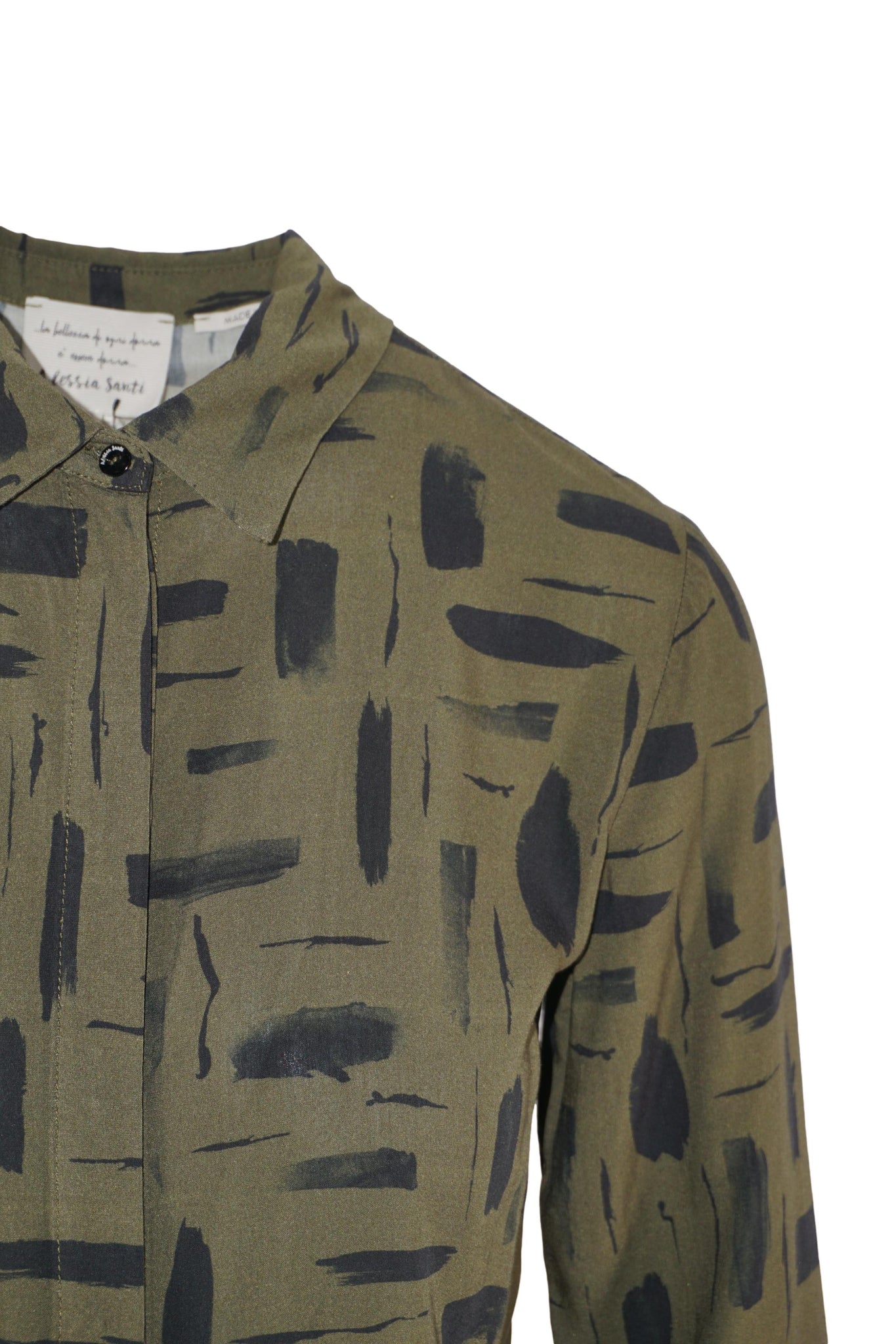 Camicia in Viscosa con Fantasia / Verde - Ideal Moda