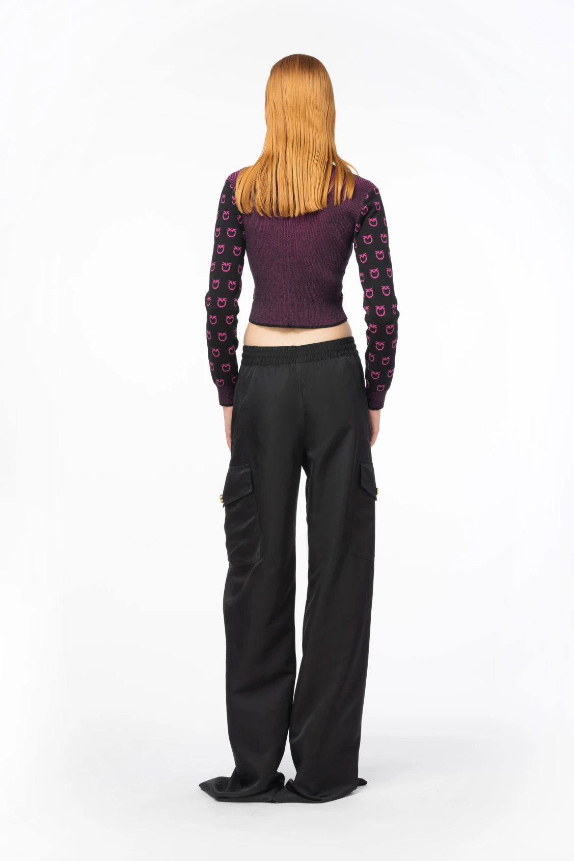 Maglia Cardigan Corto con Logo / Nero - Ideal Moda