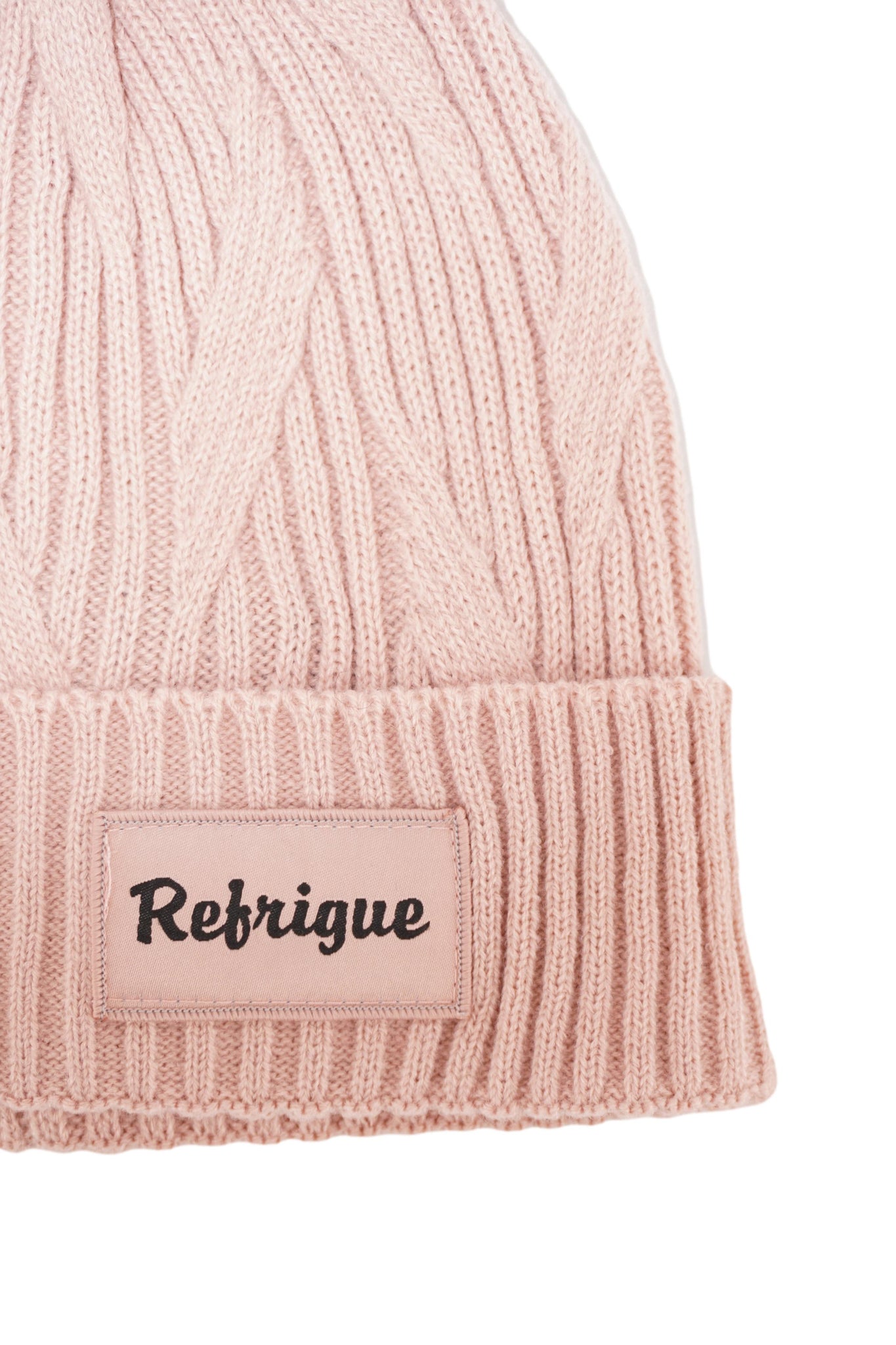Cappello con Pon Pon in Peluche / Rosa - Ideal Moda