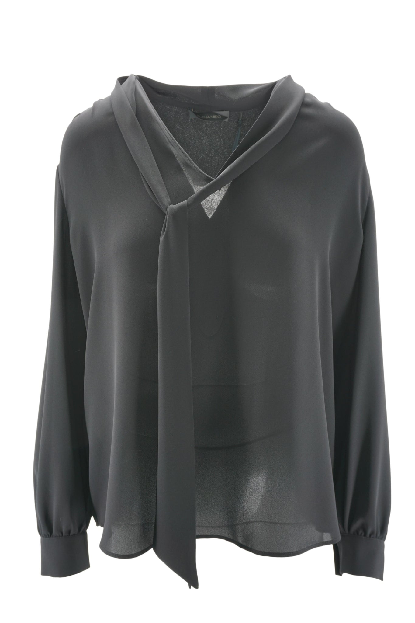 Blusa Collo con Nodo / Nero - Ideal Moda