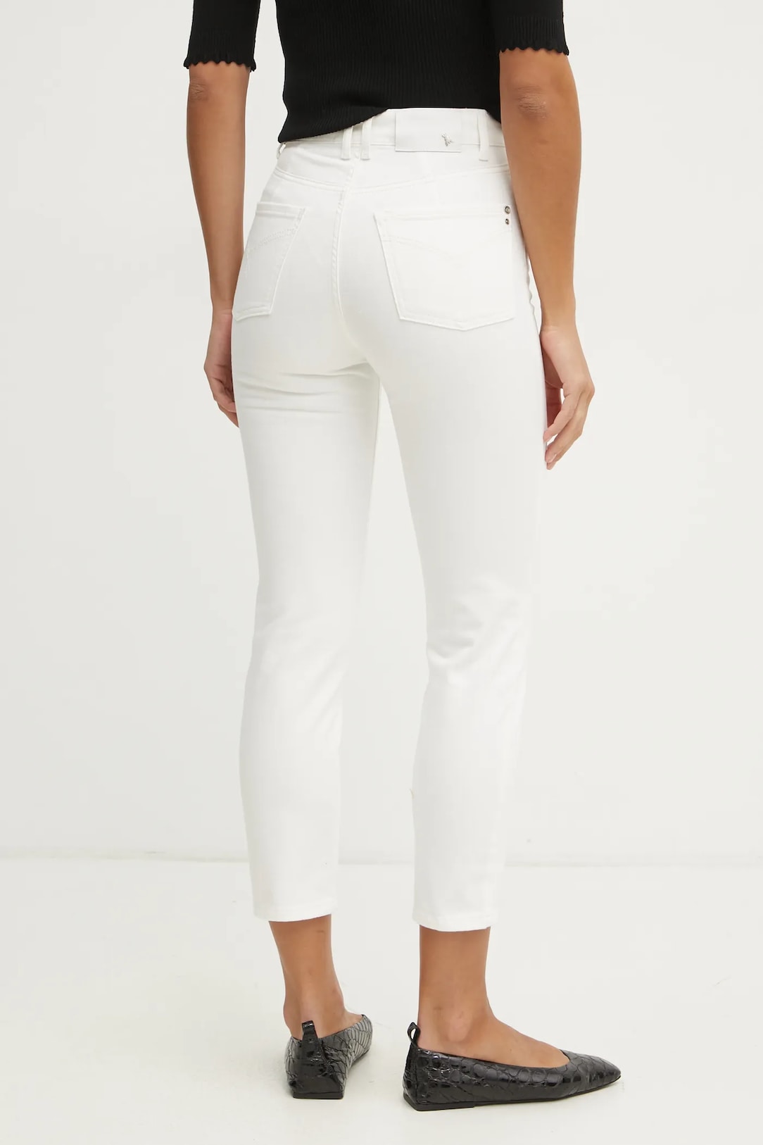 Pantalone Denim Vita Alta / Bianco