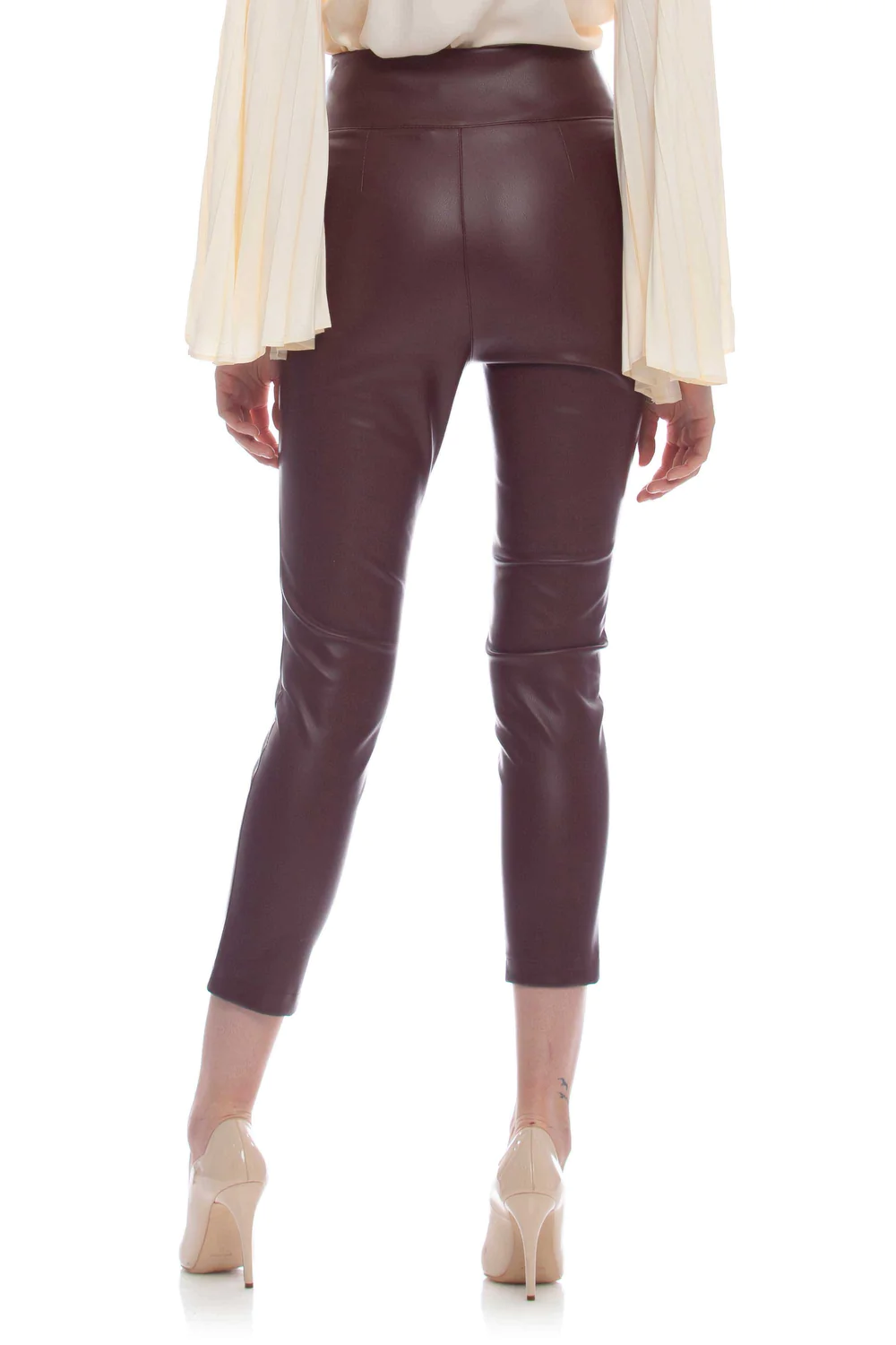 Pantalone in Ecopelle Bordeaux