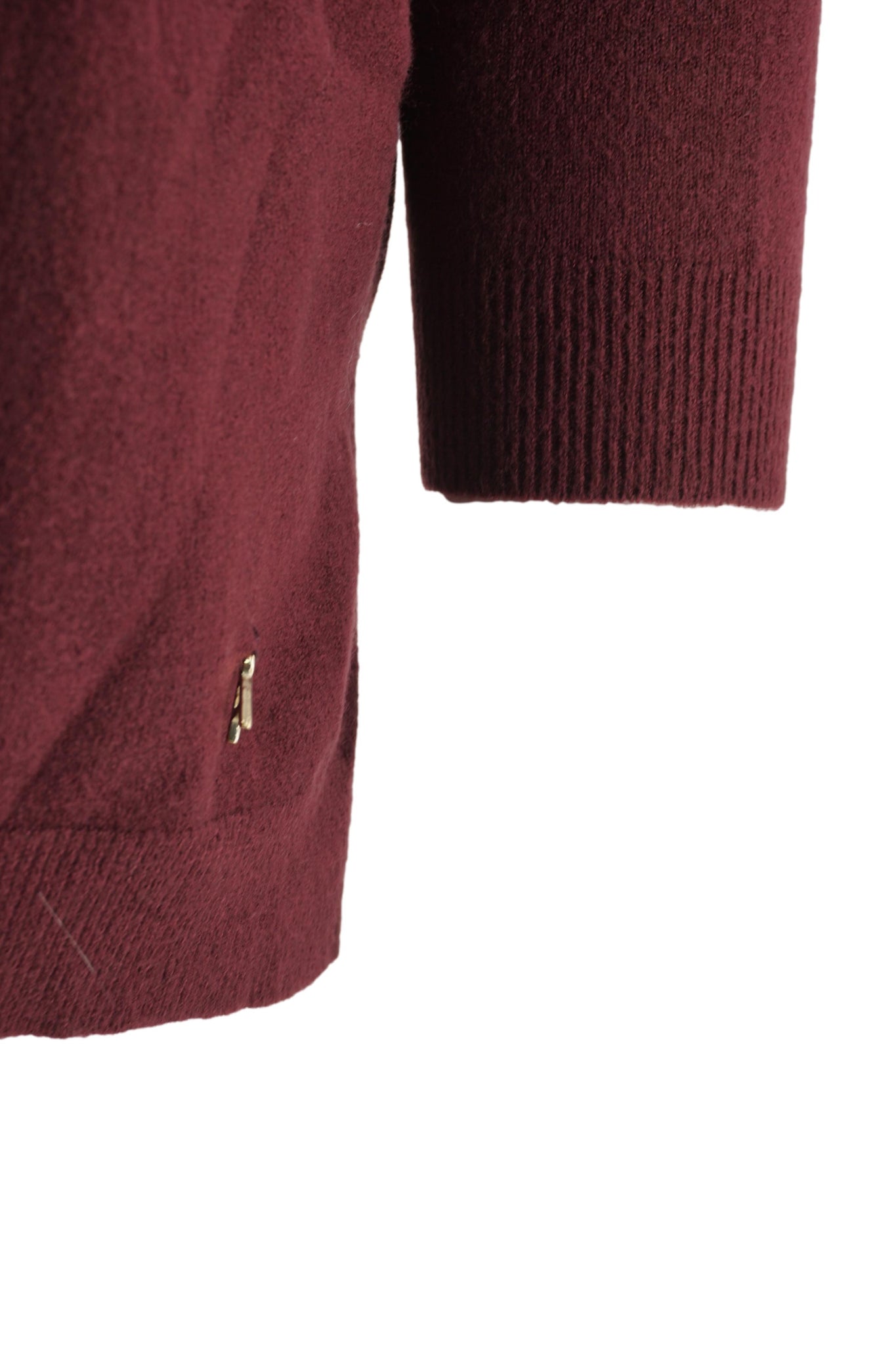 Maglia Boxy Fit con Scollo a V / Bordeaux - Ideal Moda