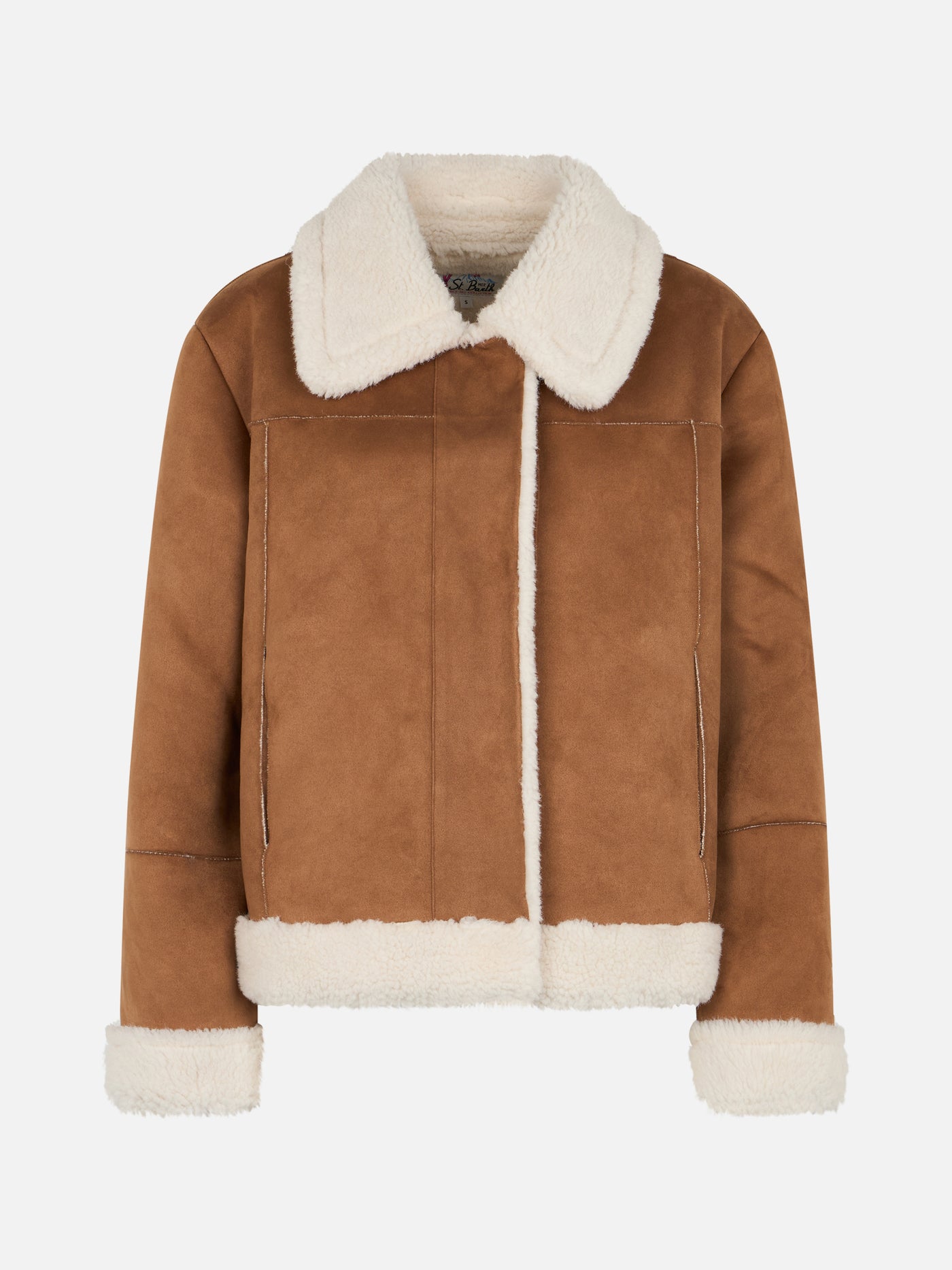 Giacca Corta in Eco Montone / Marrone - Ideal Moda