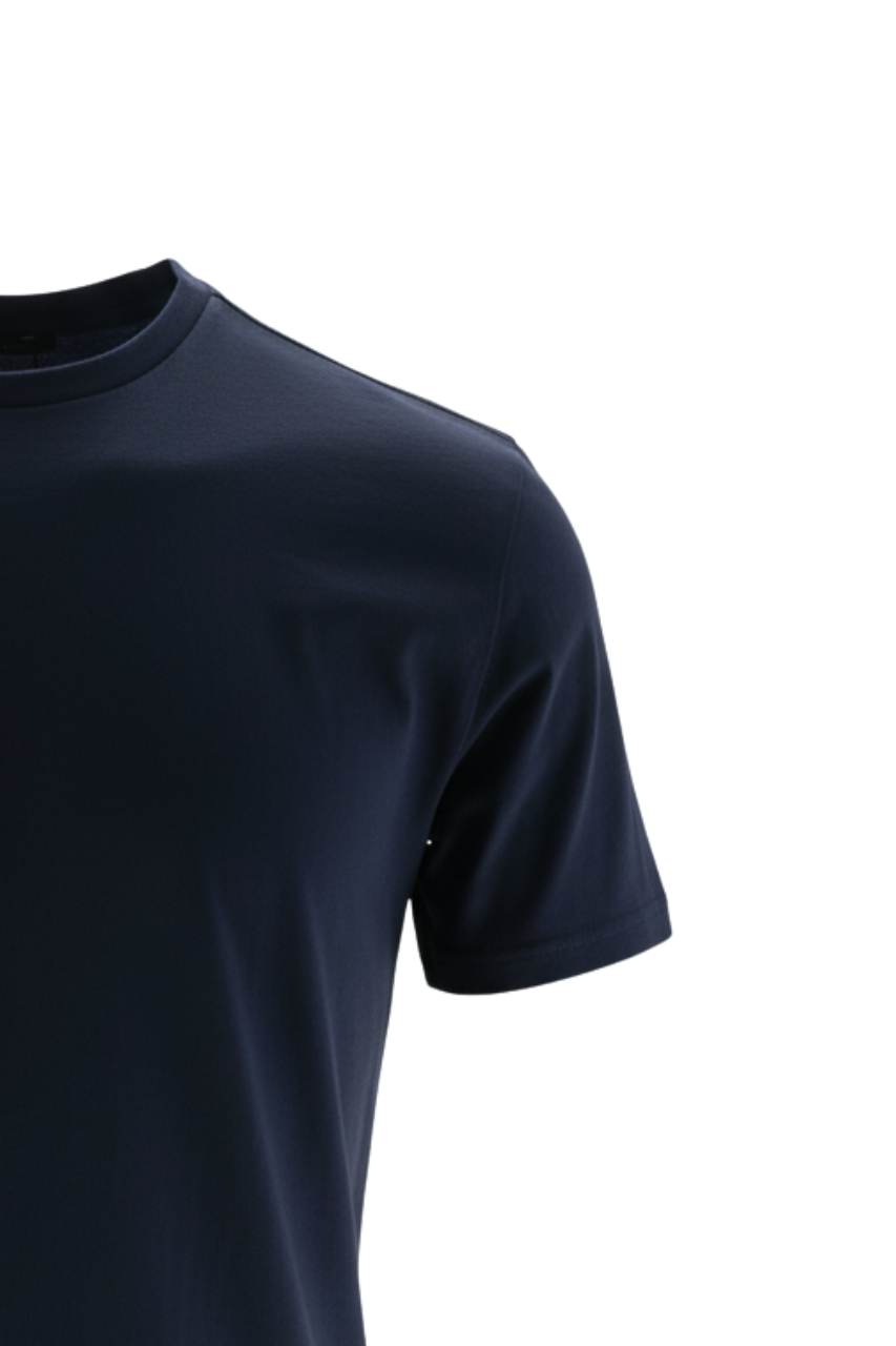 T-Shirt in Cotone Mercerizzato / Blu