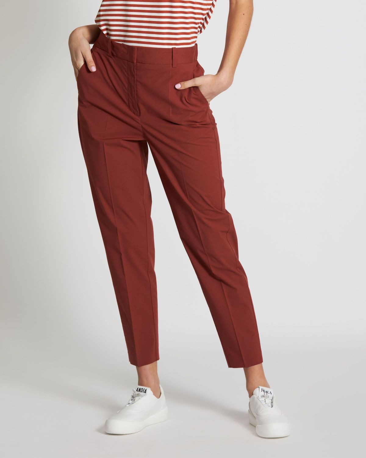 Pantalone in Cotone Stretch / Marrone - Ideal Moda