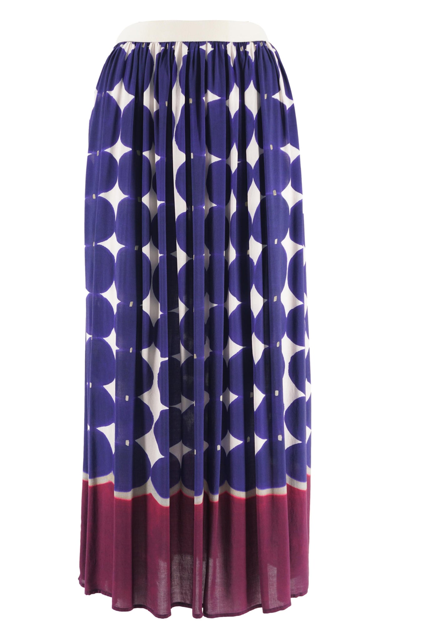 Gonna in Viscosa con Stampa / Blu - Ideal Moda