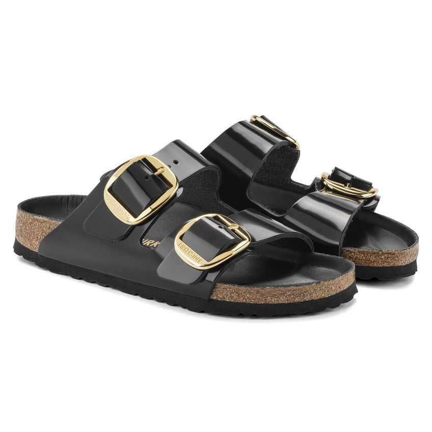 Sandalo Arizona Big Buckle in Pelle Vernice / Nero - Ideal Moda