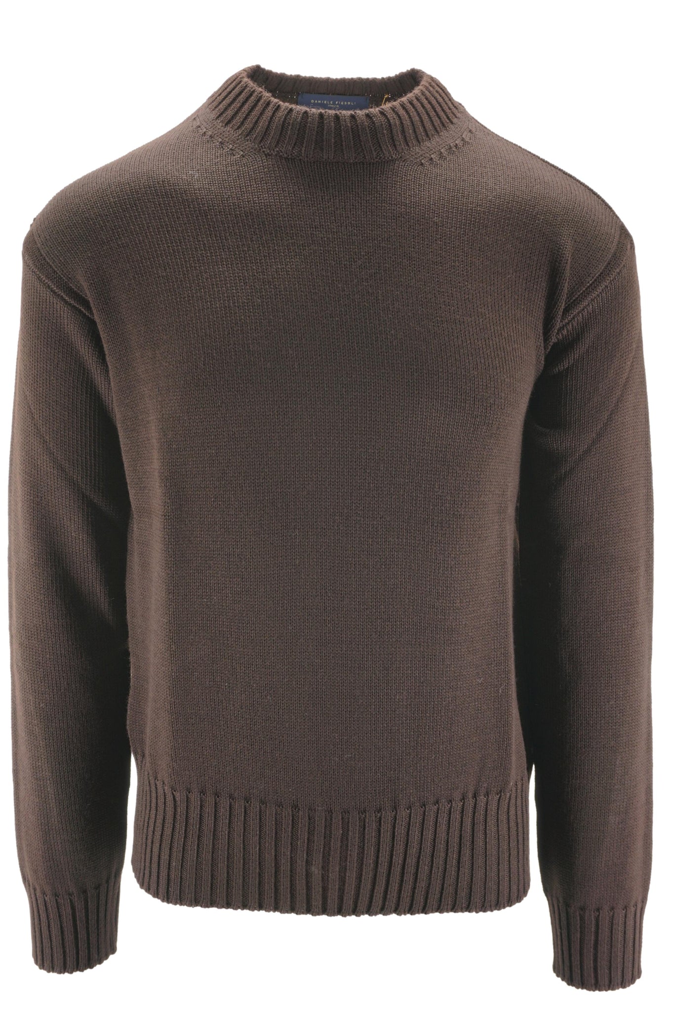 Maglia Girocollo in Misto Lana / Marrone - Ideal Moda