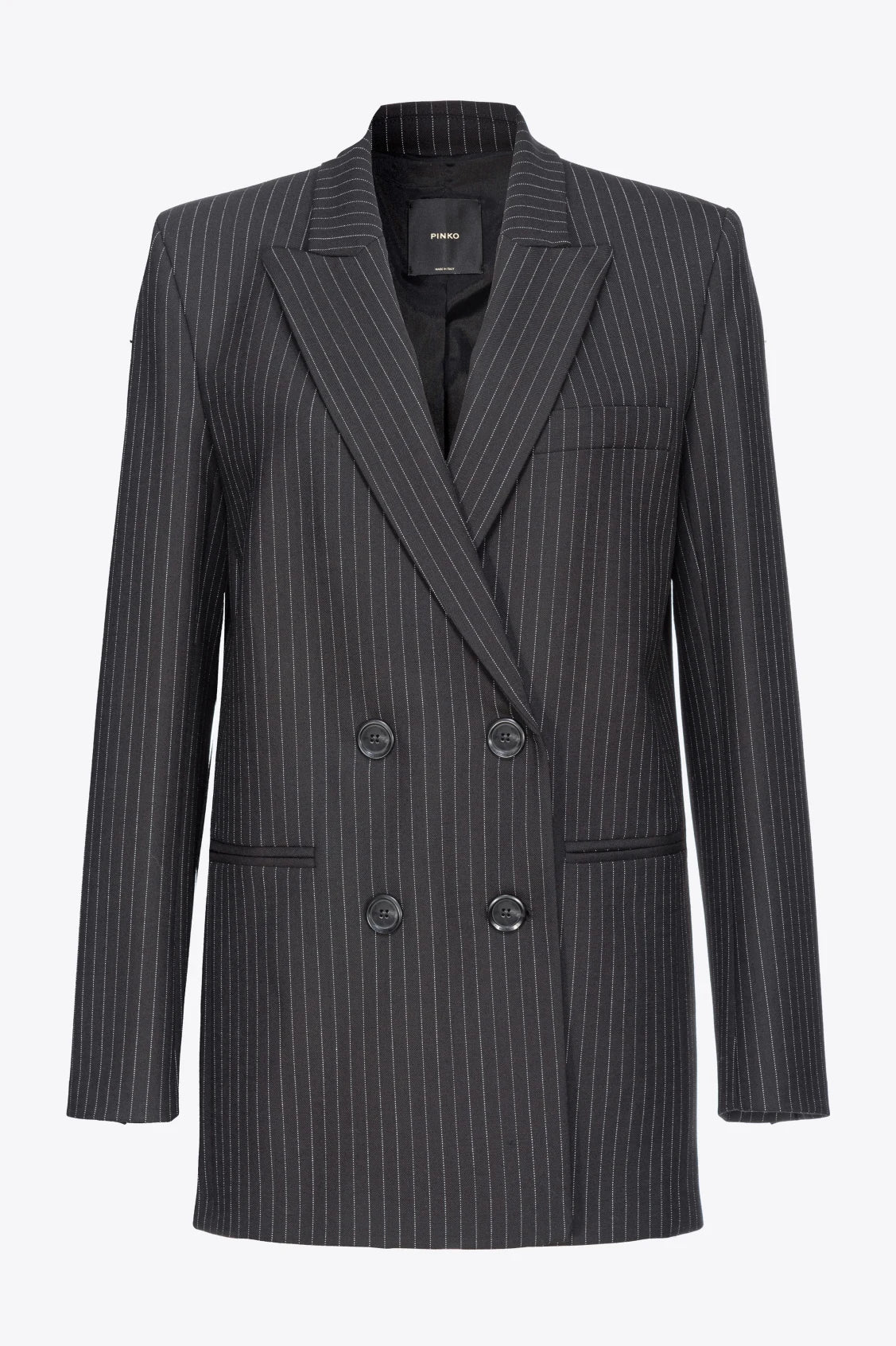 Blazer Doppiopetto Gessato / Nero - Ideal Moda