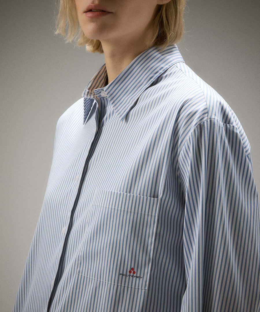 Camicia a Righe / Blu - Ideal Moda