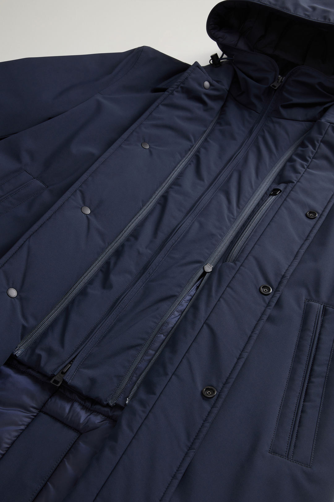 Giaccone 2 in 1 in Nylon Elasticizzato / Blu - Ideal Moda