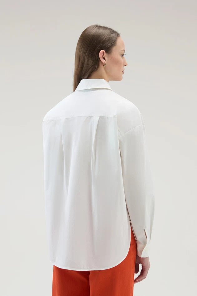 Camicia in Popeline di Puro Cotone / Bianco - Ideal Moda