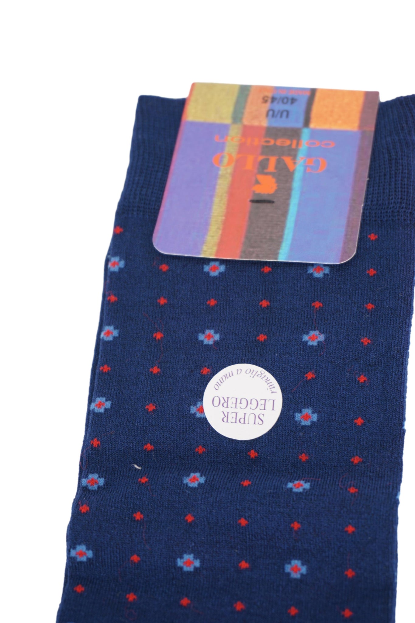 Calze Lunghe con Fantasia Gallo / Blu - Ideal Moda