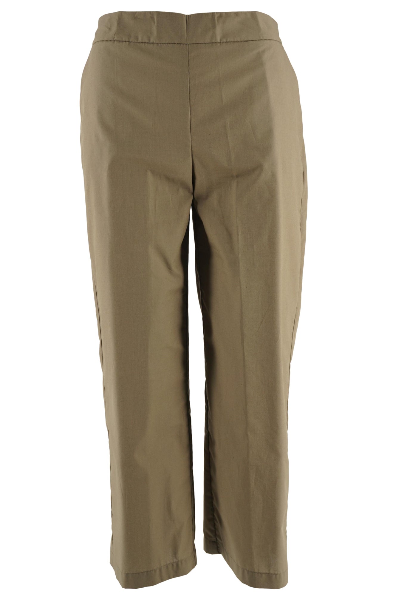 Pantalone in Cotone con Mezzo Elastico in Vita / Verde - Ideal Moda