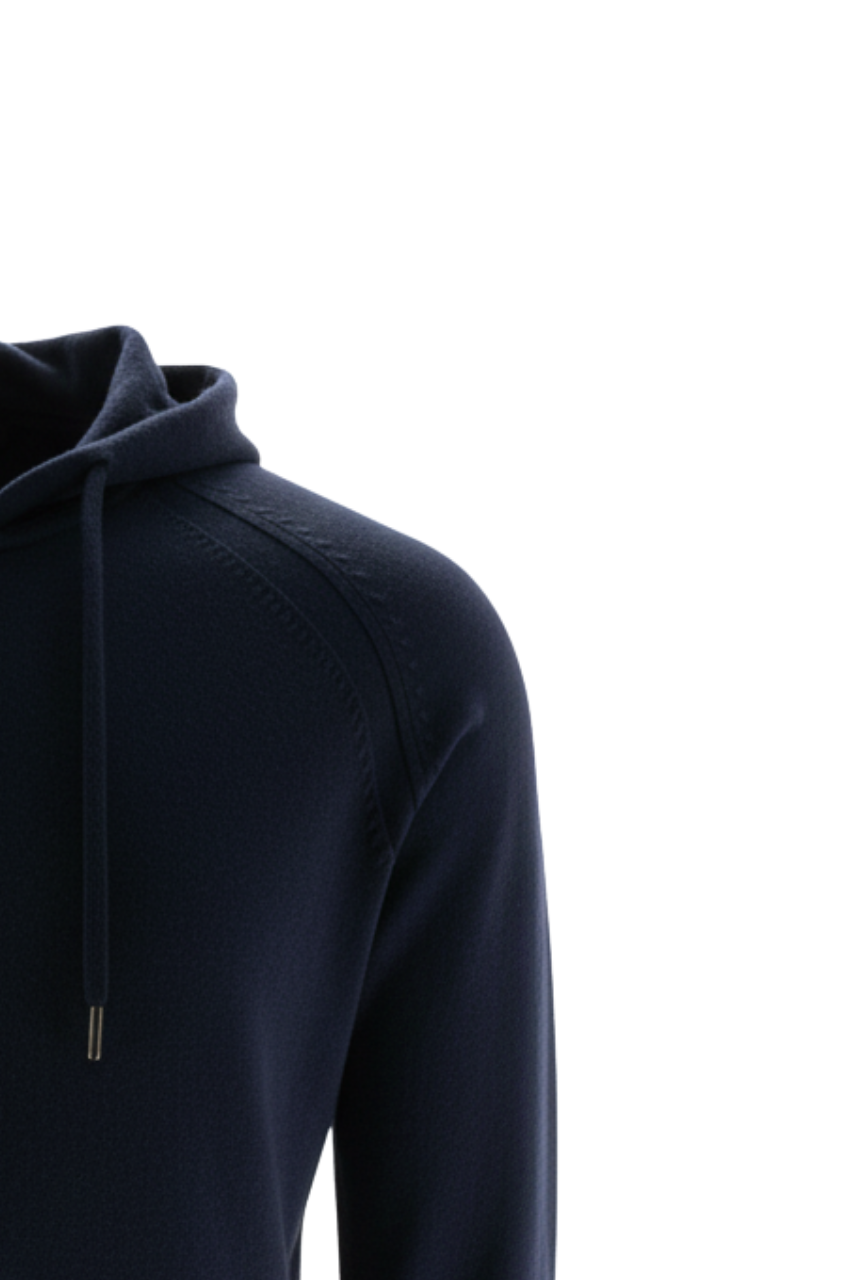 Maglia con Zip e Cappuccio / Blu